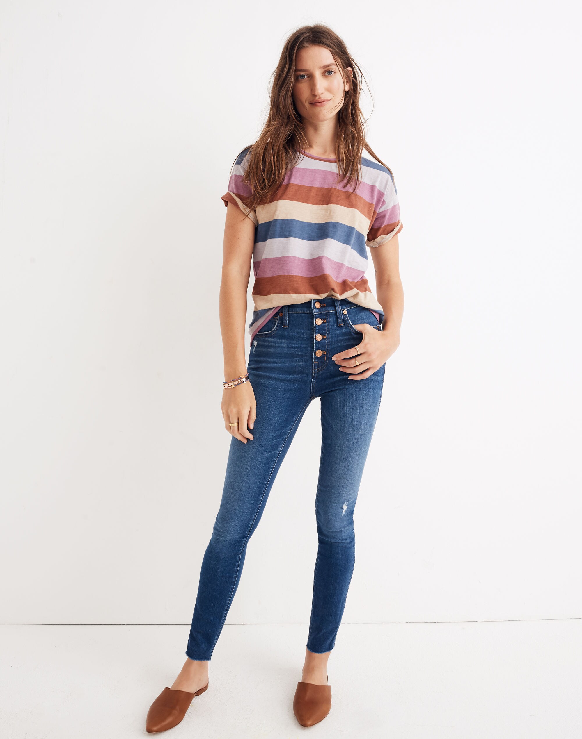 10" High-Rise Skinny Jeans in Hanna Wash