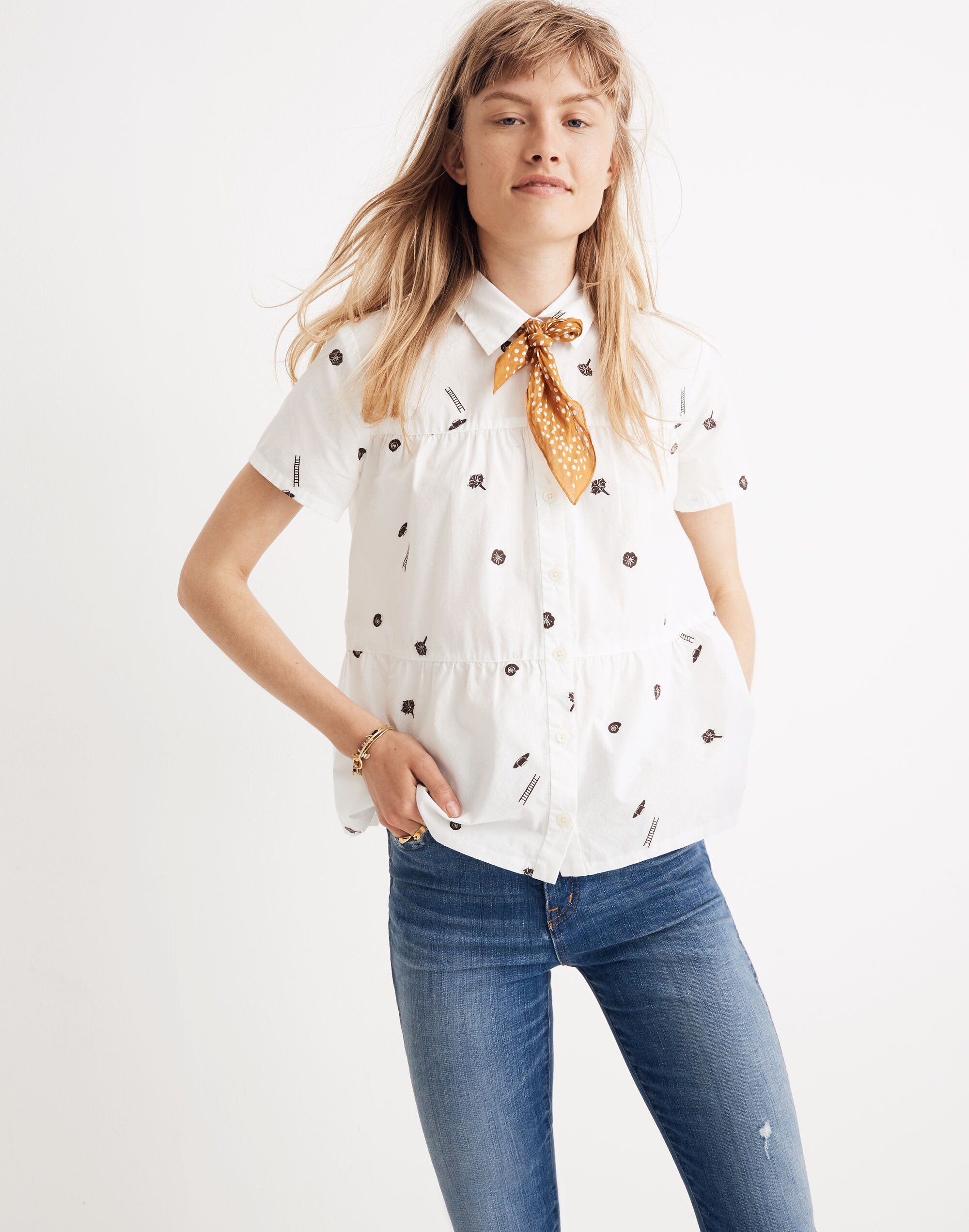 Seamed Button-Down Shirt in El Rancho
