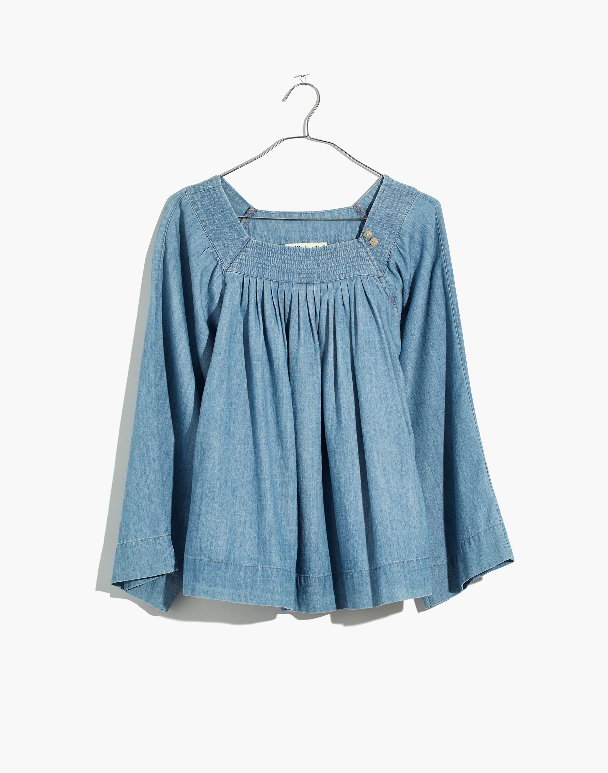 Denim Square-Neck Top