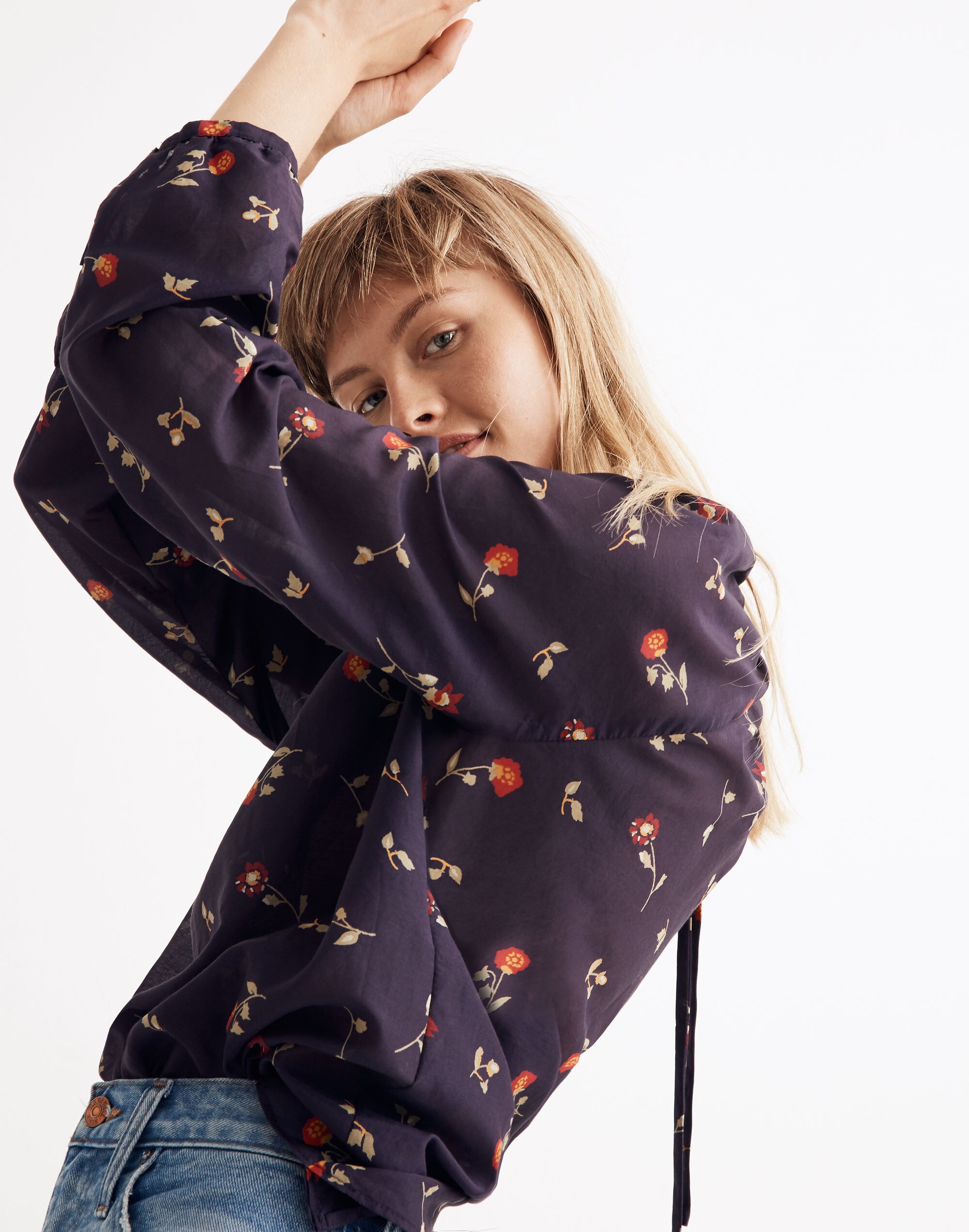 Duet Peasant Top in Sweet Blossoms