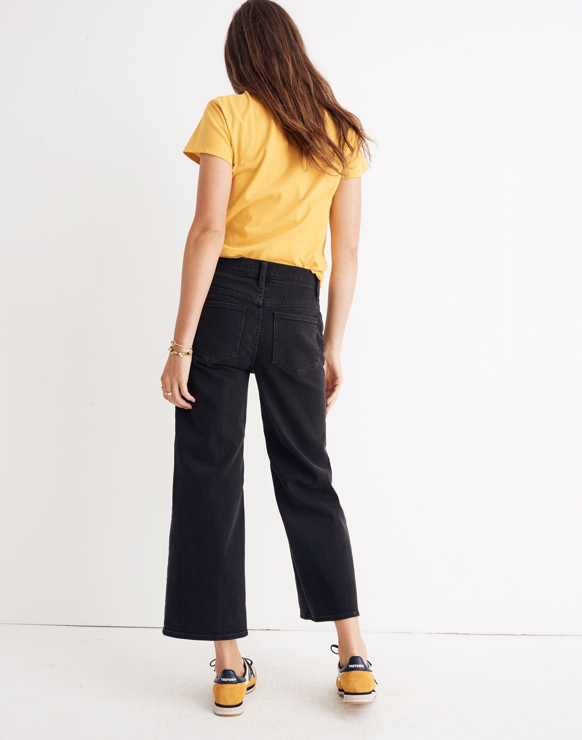 Wide-Leg Crop Jeans in Lunar Wash: Button-Front Edition