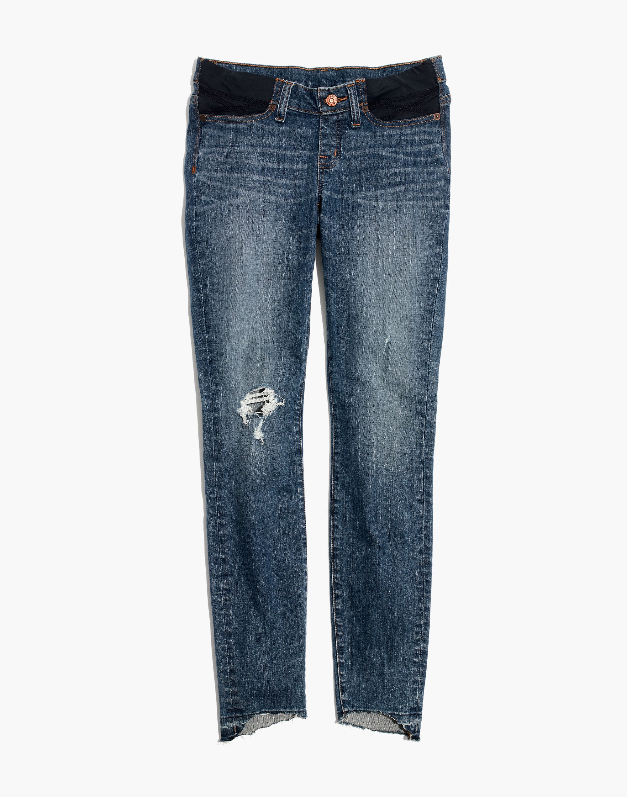 Maternity Side-Panel Skinny Jeans in Everton Wash: Adjustable Edition