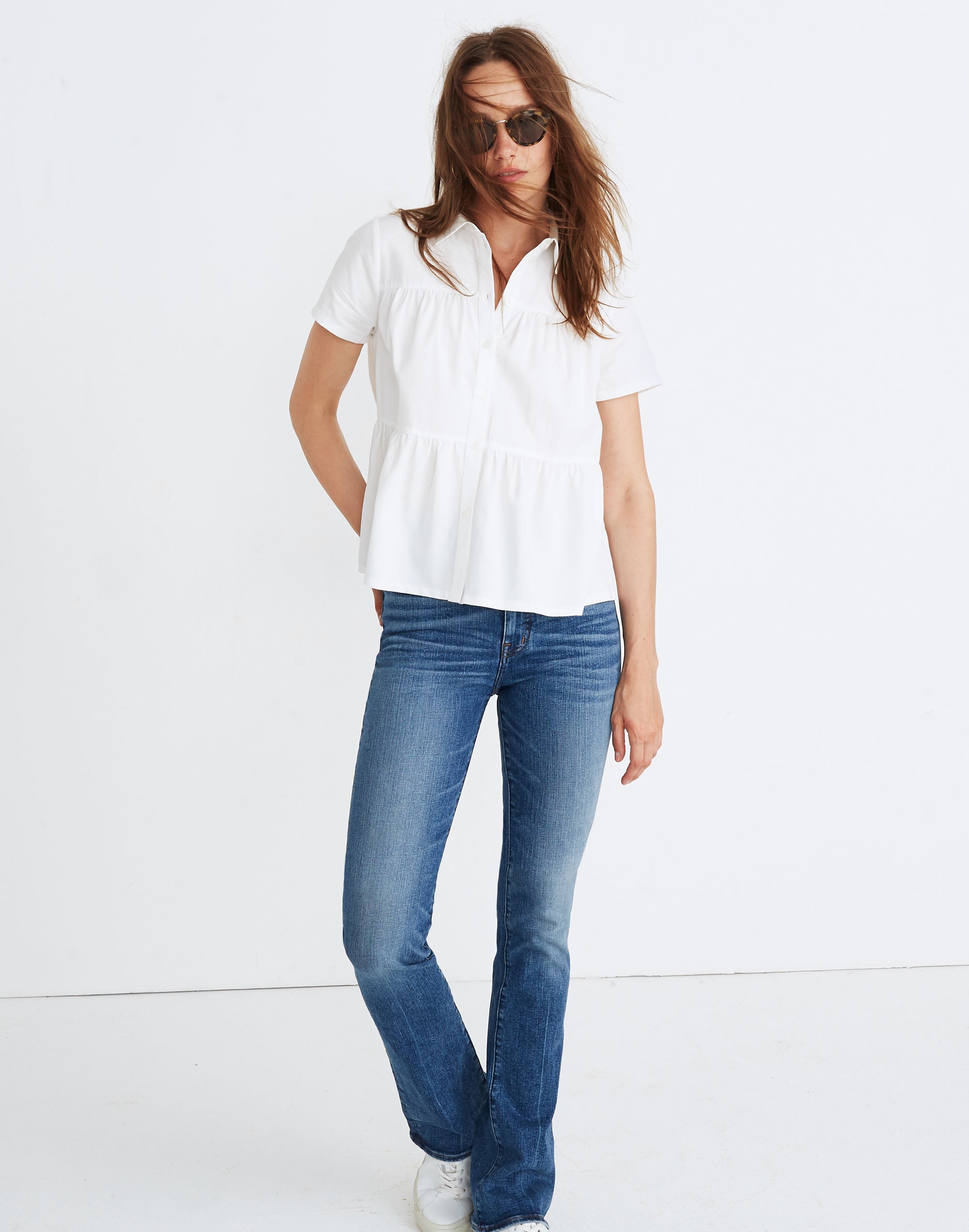 Seamed Button-Down Shirt