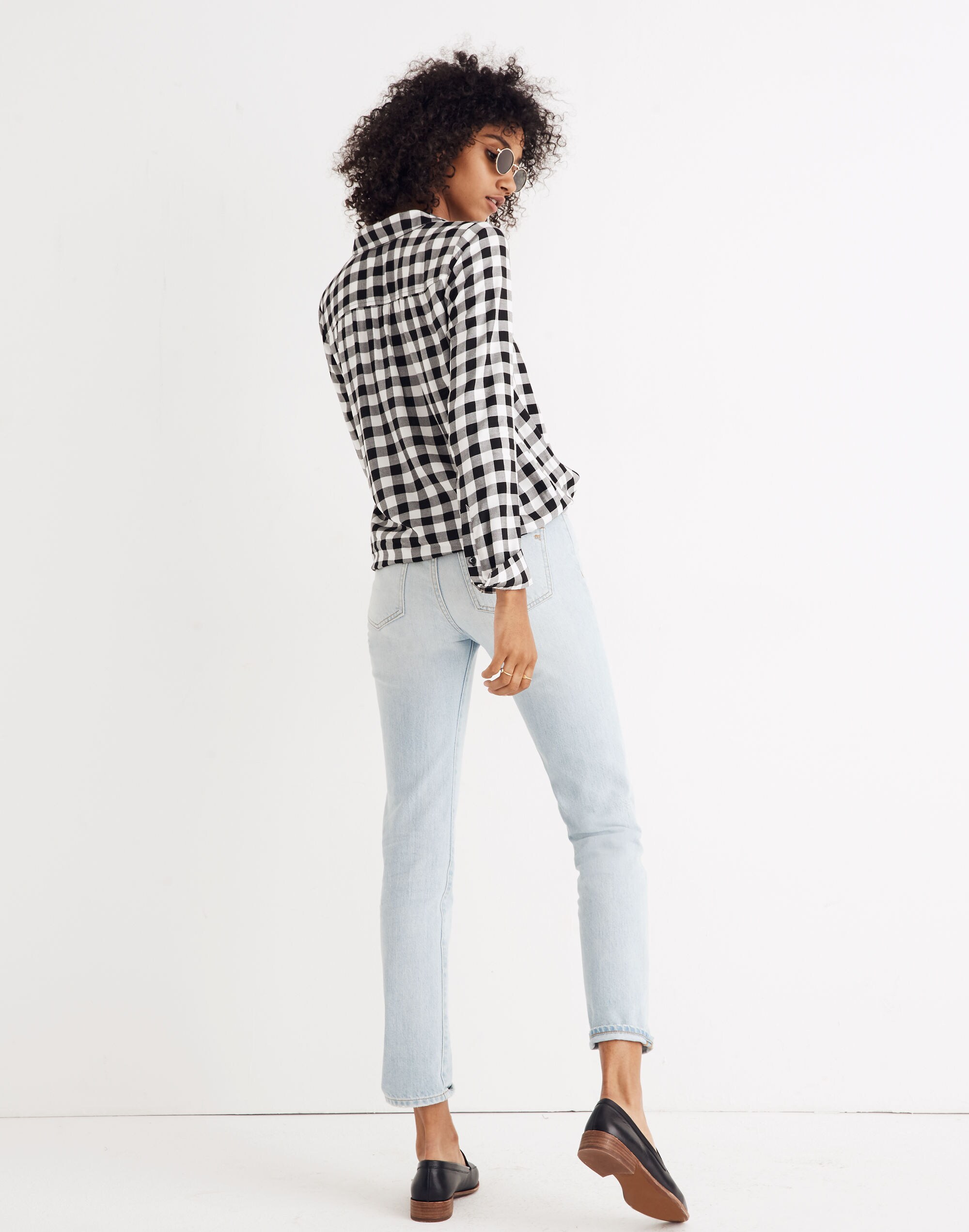 Wrap-Front Shirt in Buffalo Check