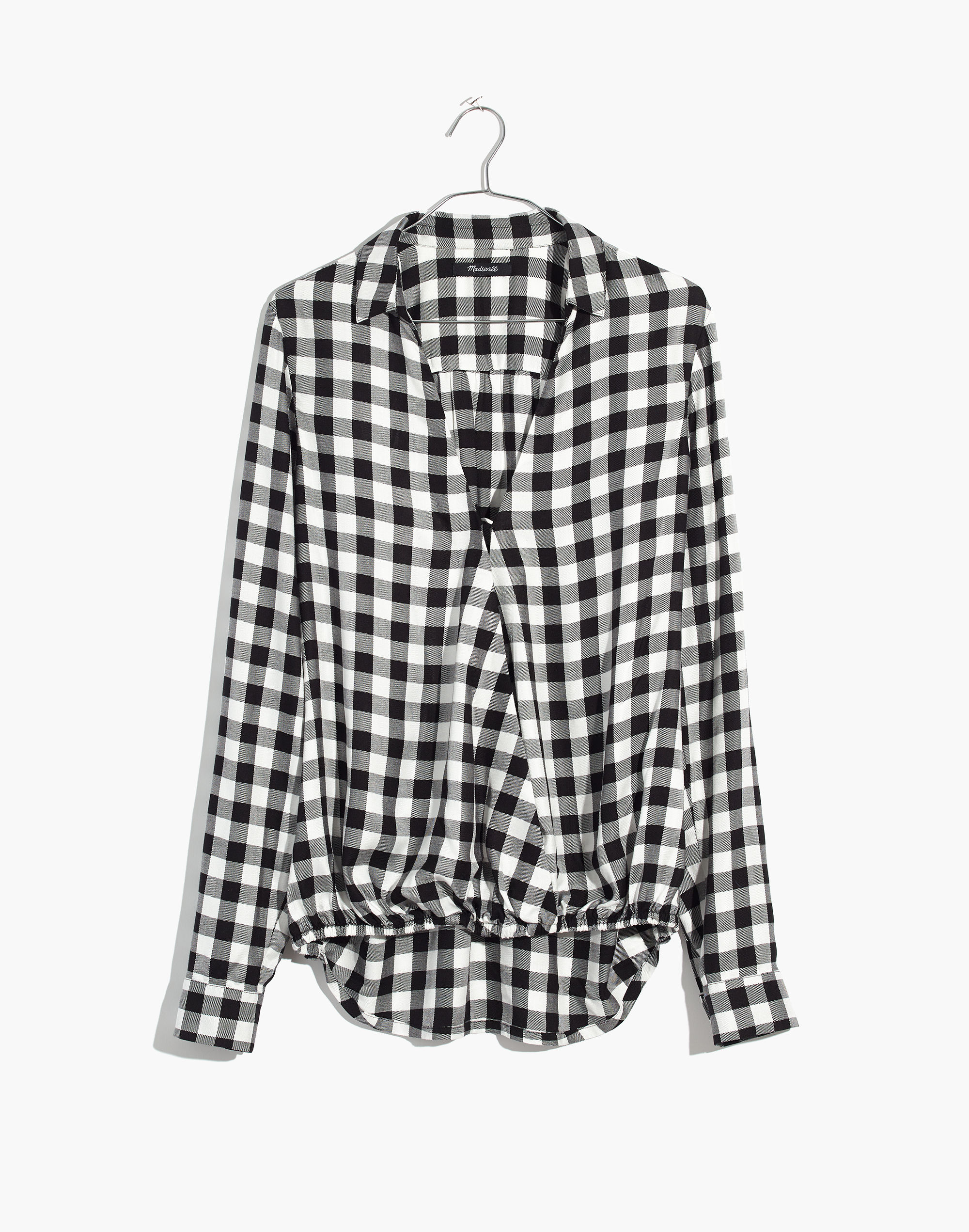 Wrap-Front Shirt in Buffalo Check