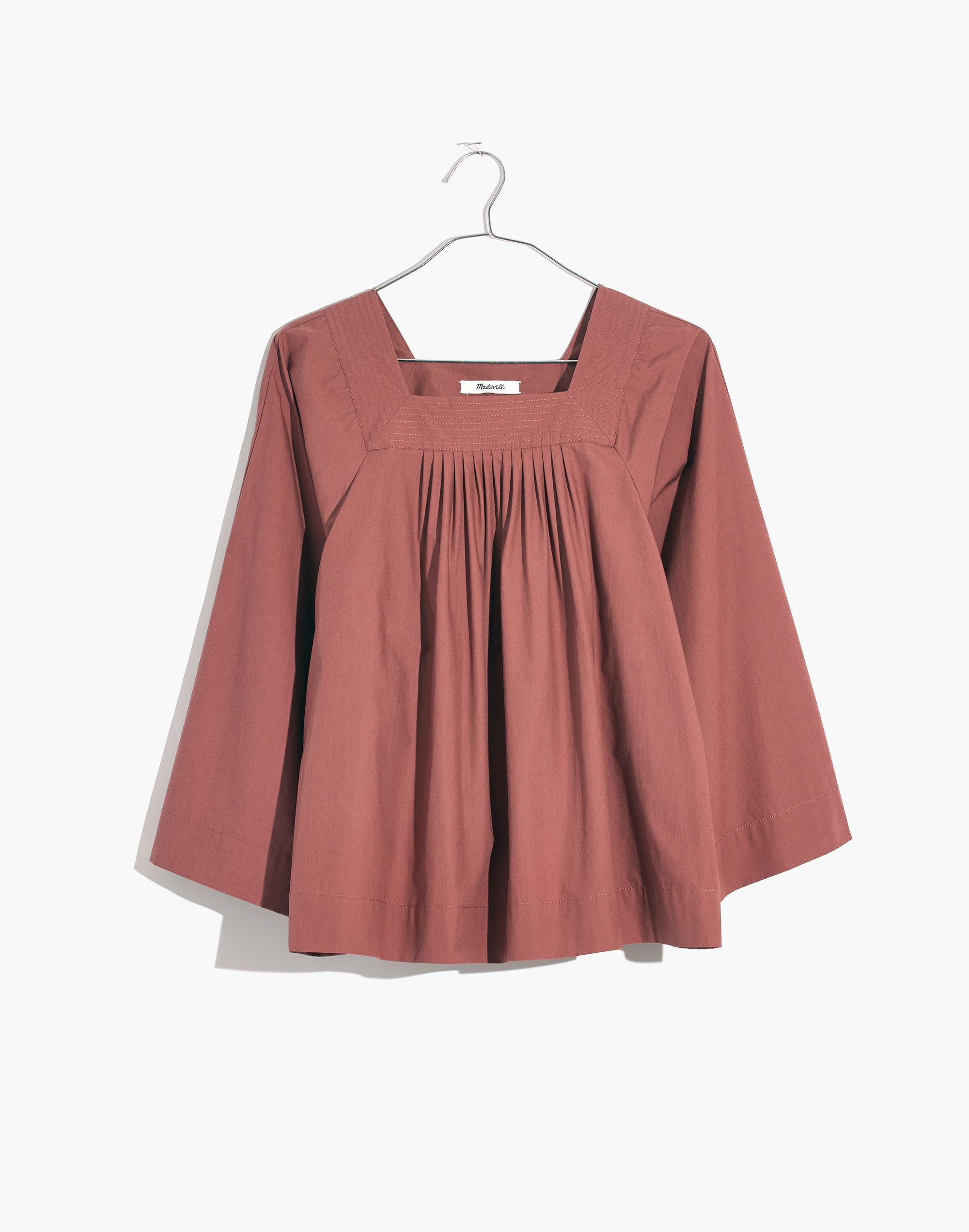 トップス SQUARE NECK LADY LIKE PLEATS TOP Square-Neck Top | Madewell