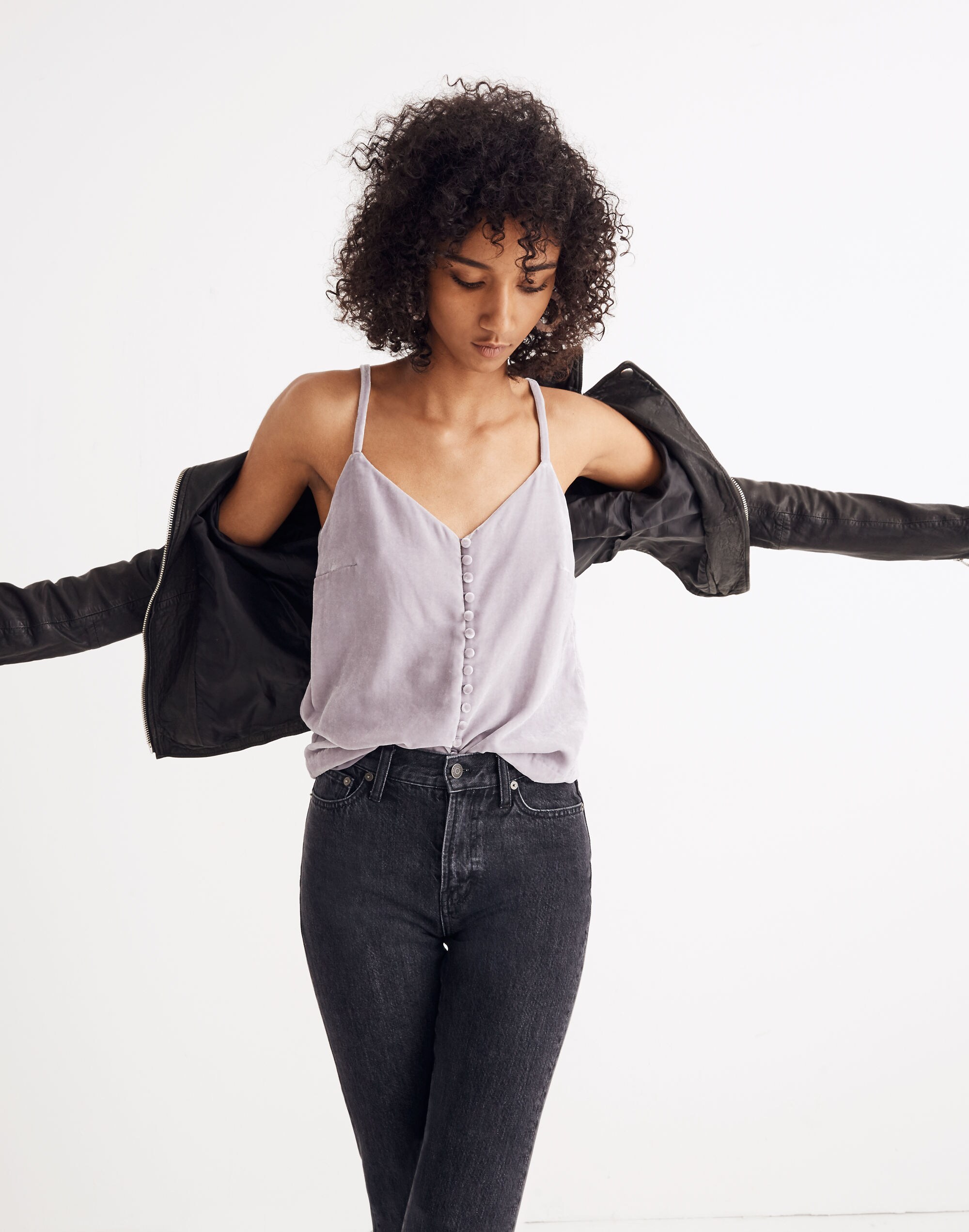 Velvet Button-Down Cami