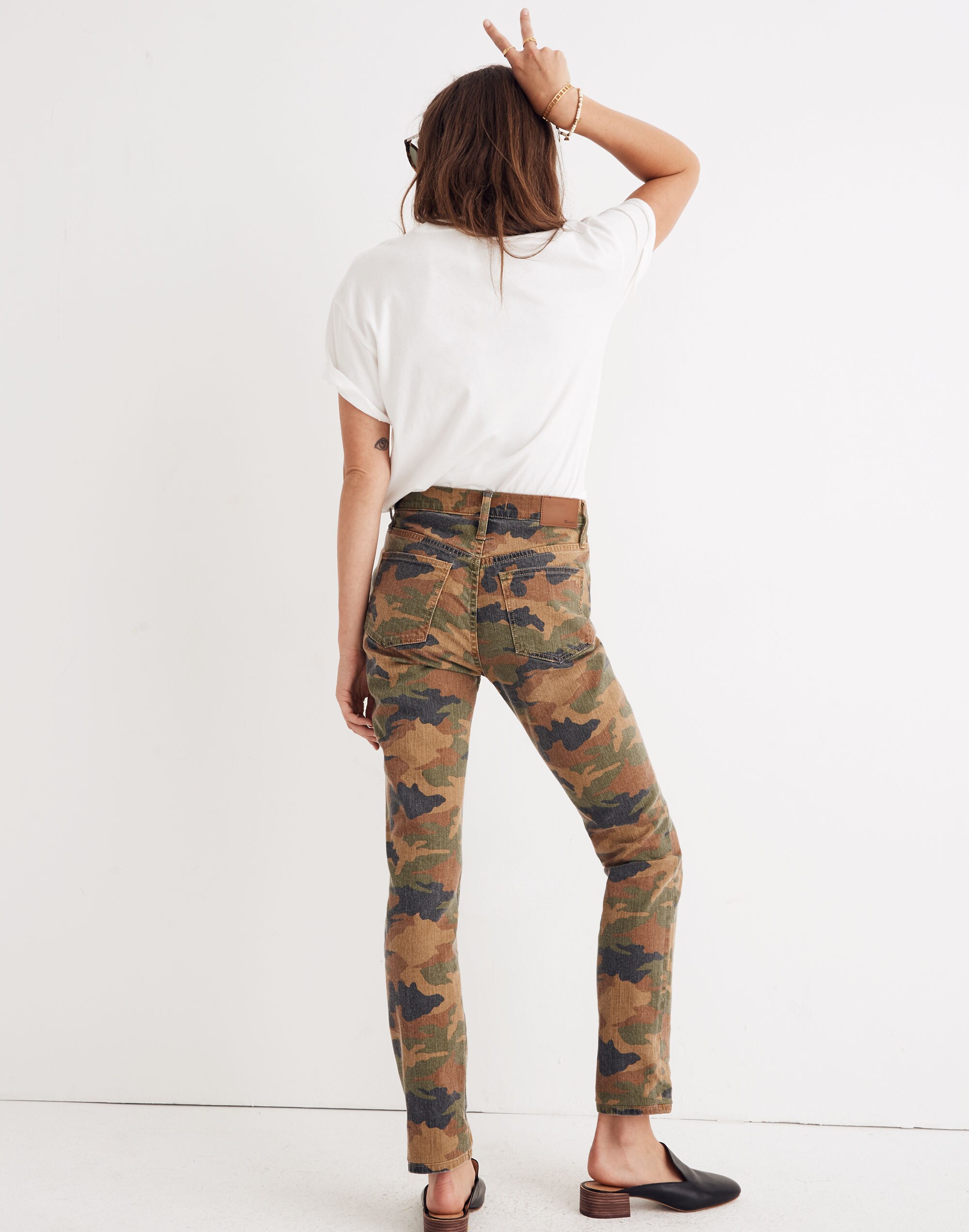 The High-Rise Slim Boyjean in Cottontail Camo