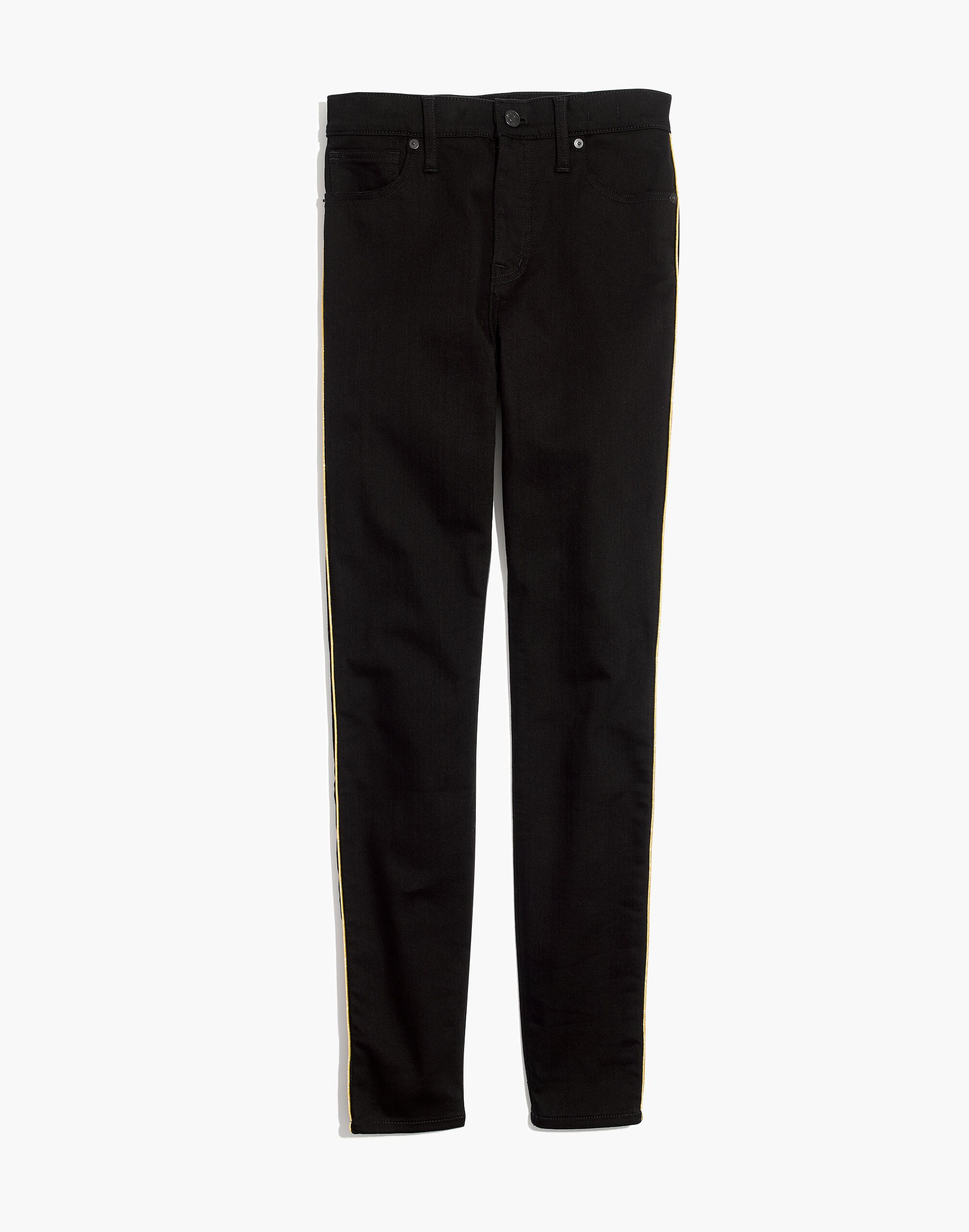 Tall 10" High-Rise Skinny Jeans: Gold Piping Edition