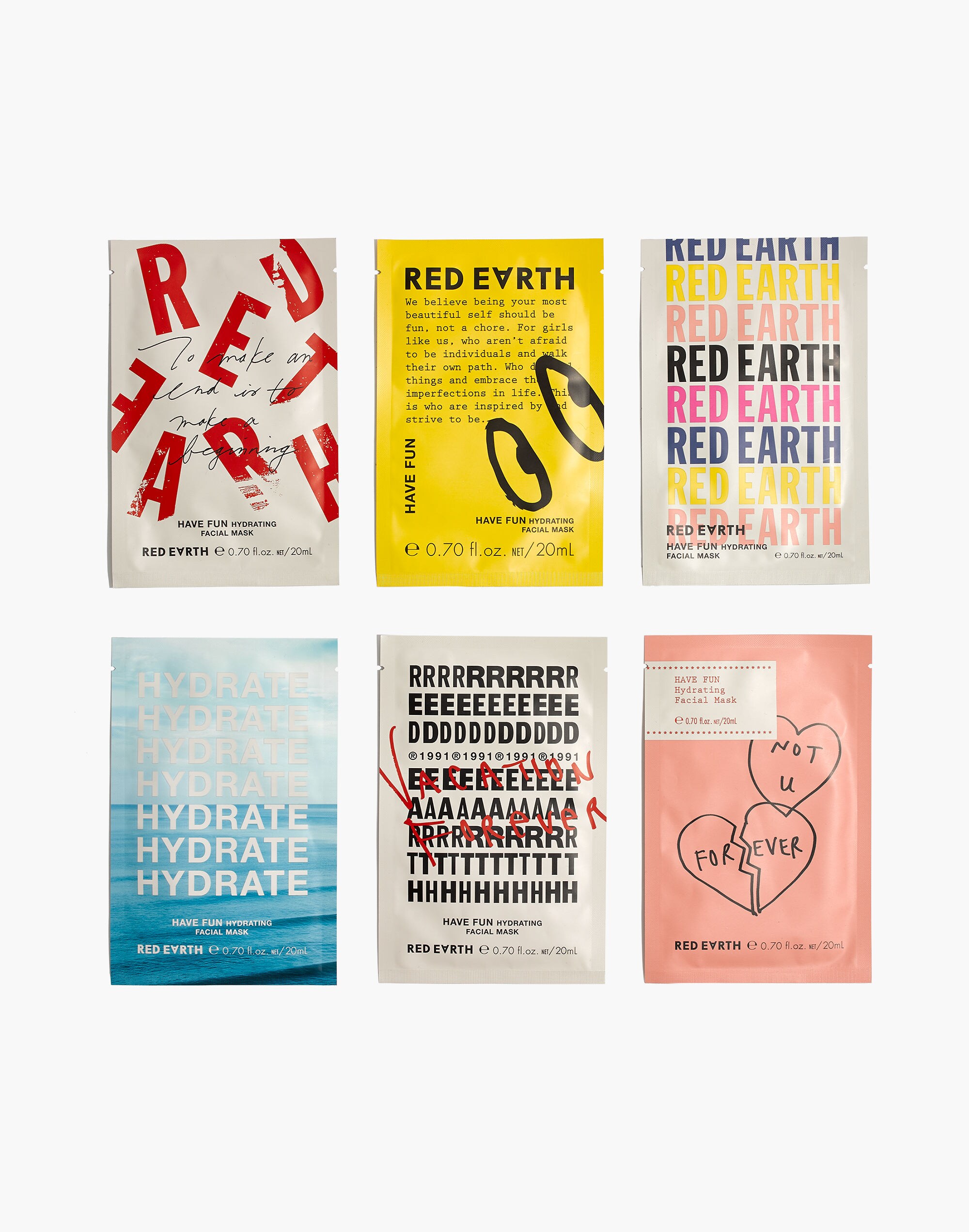 Red Earth 6 Piece Have Fun Hydrating Facial Mask Set