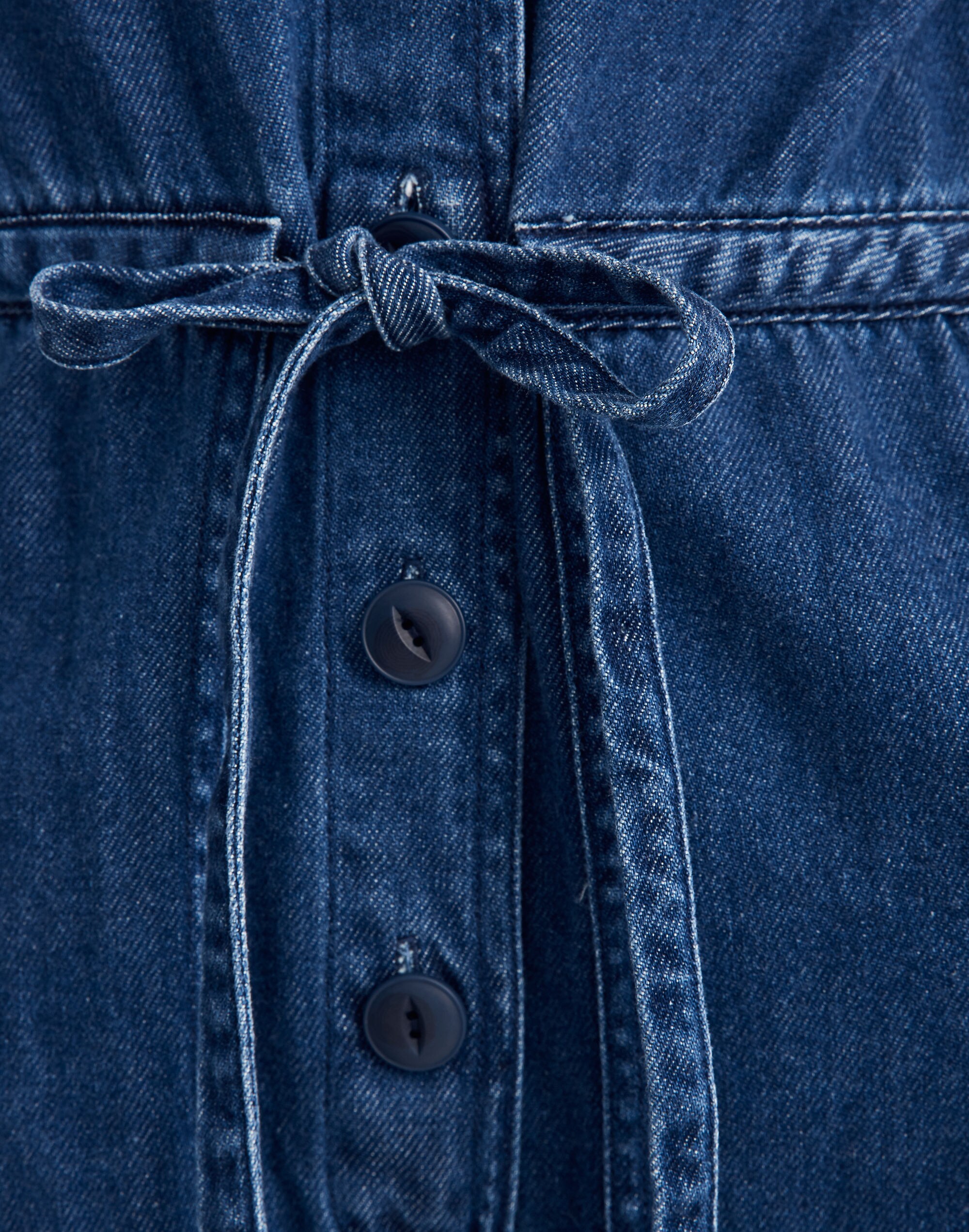 Denim Wide-Leg Utility Jumpsuit