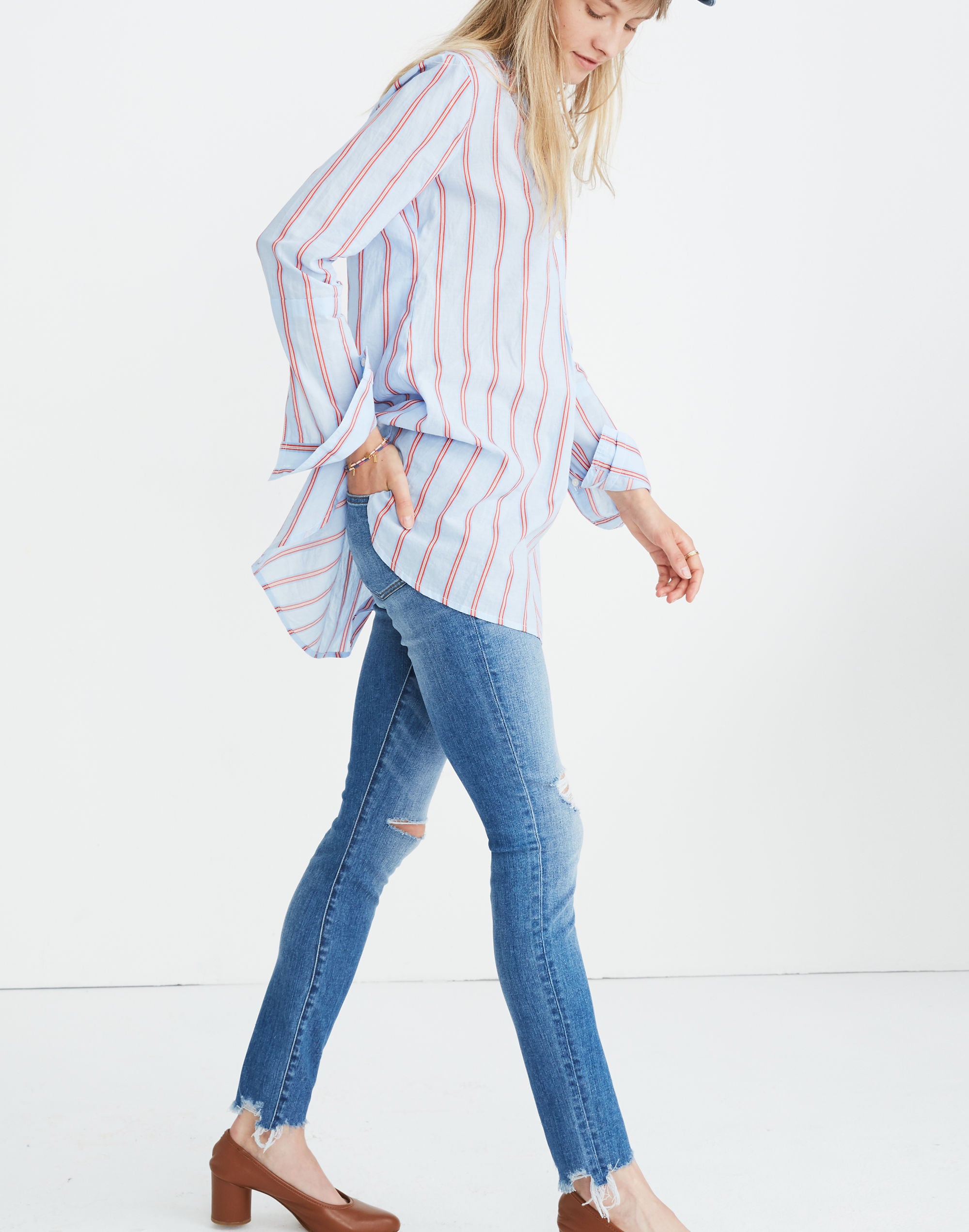 Wellspring Tunic Popover Shirt in Atwater Stripe