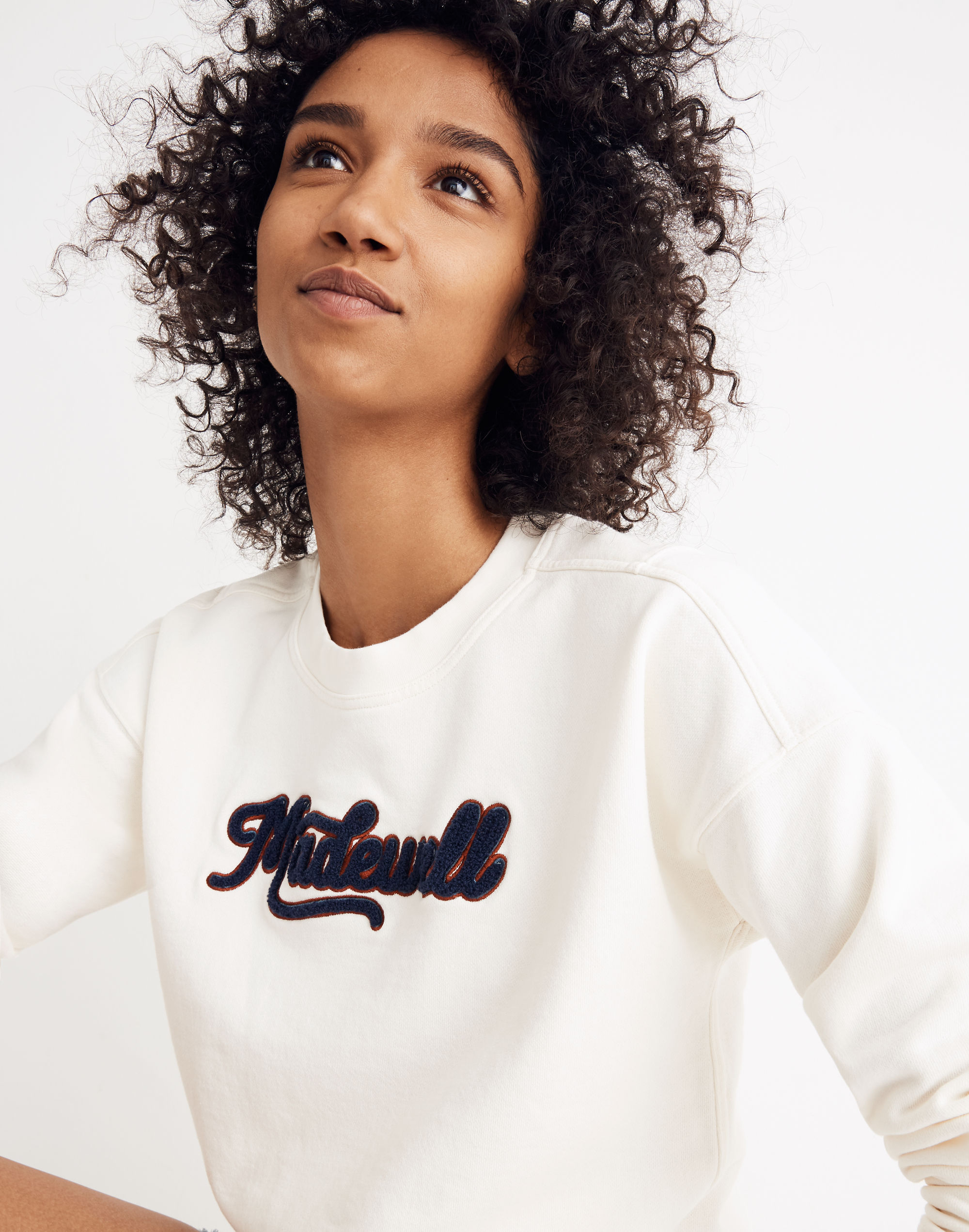 embroidered madewell varsity sweatshirt