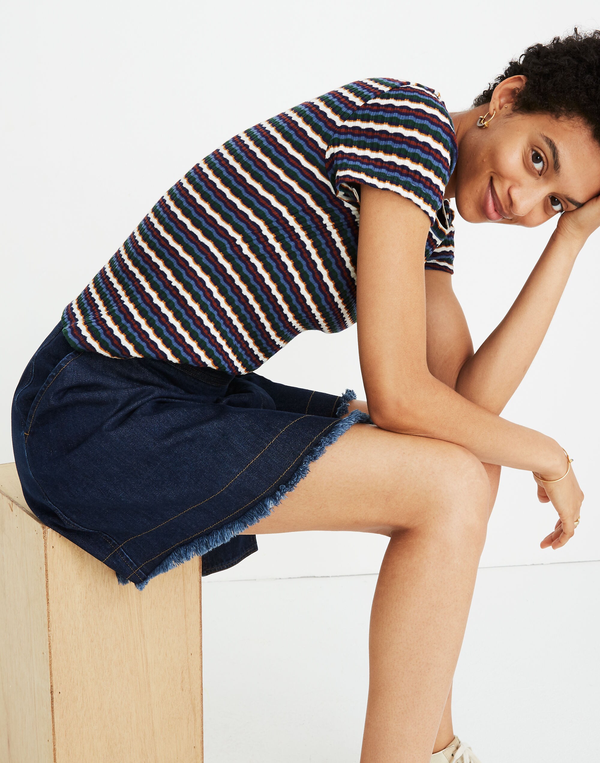 Ribbed Baby Tee in Stripe