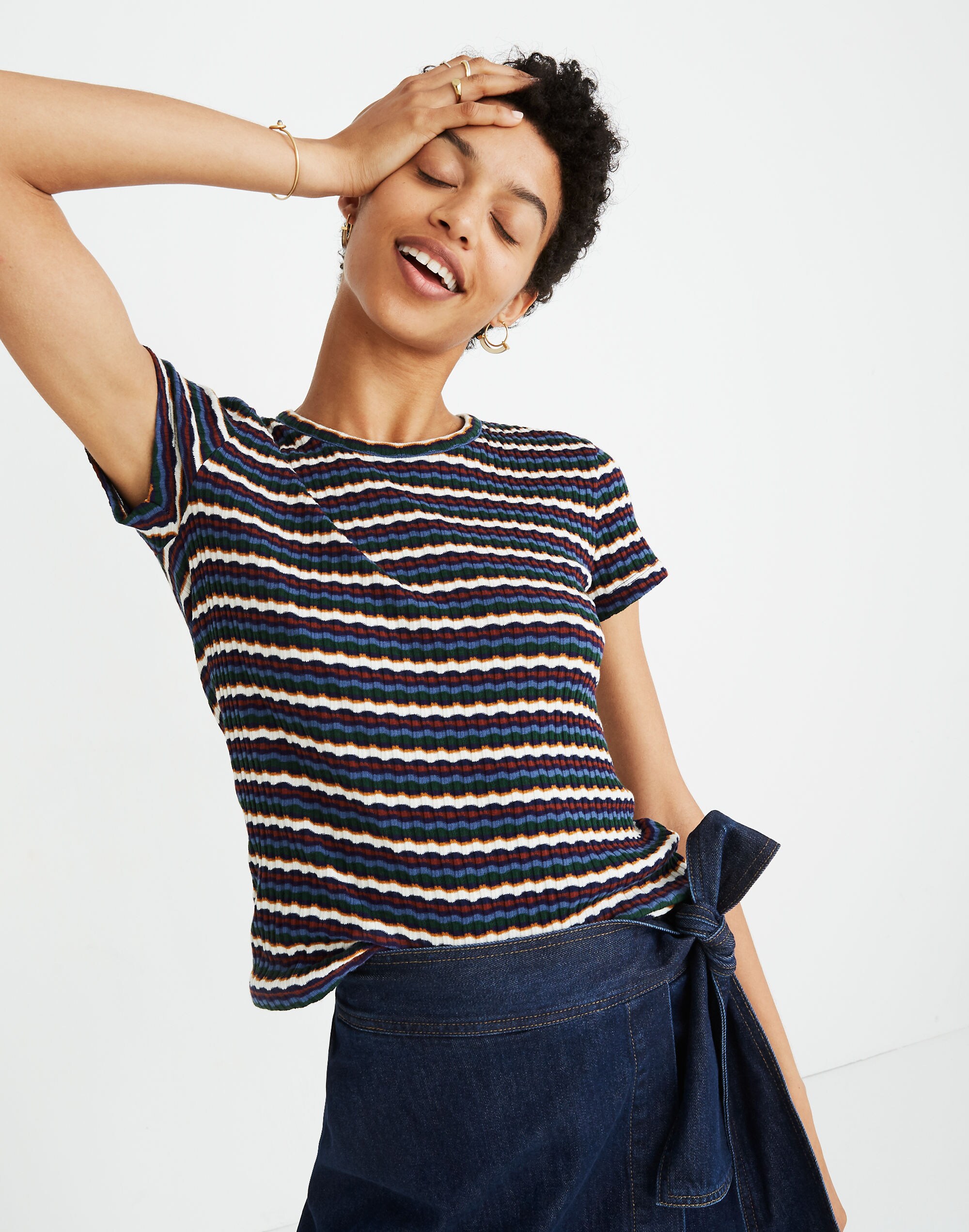 Ribbed Baby Tee in Stripe