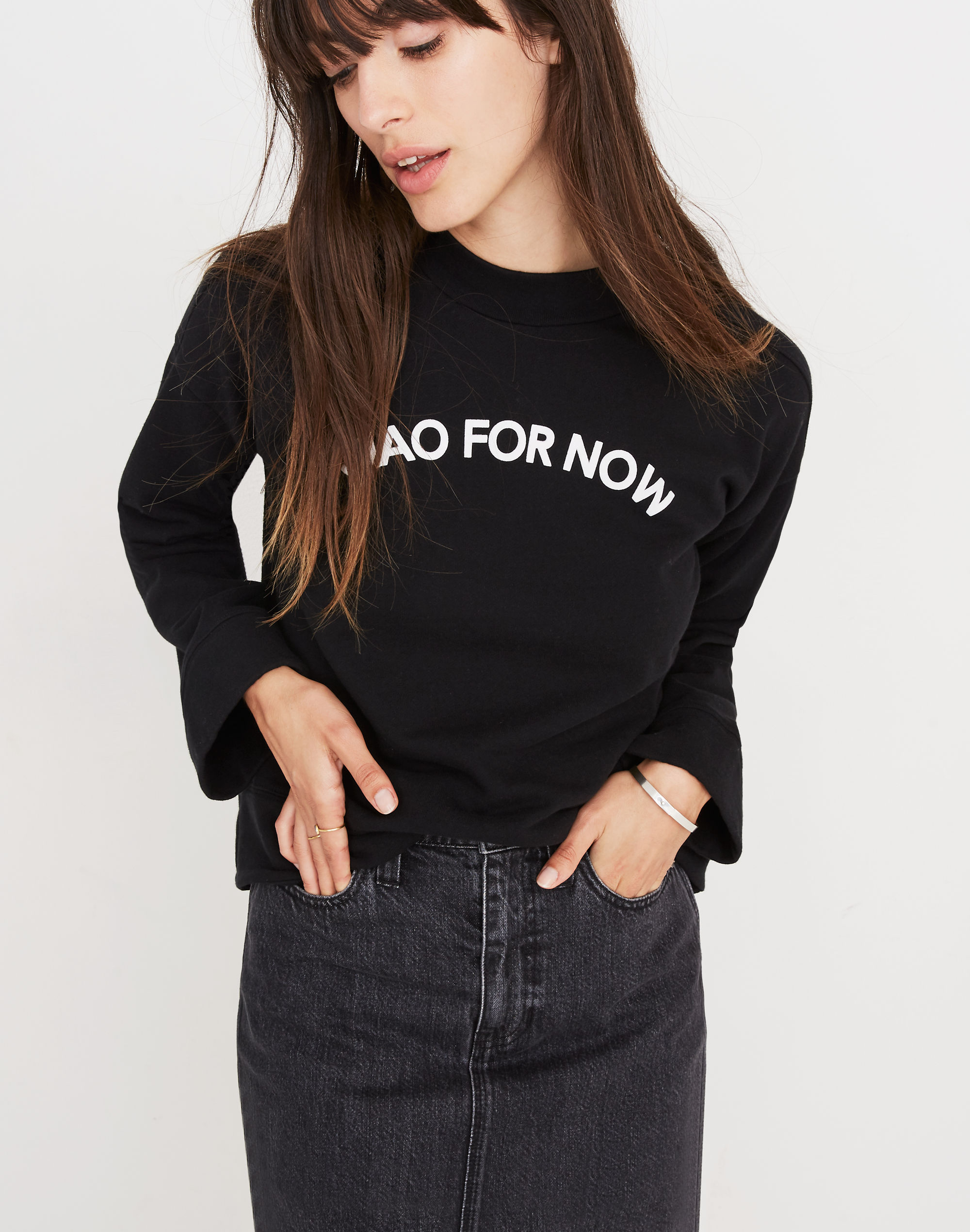 ciao for now mockneck sweatshirt