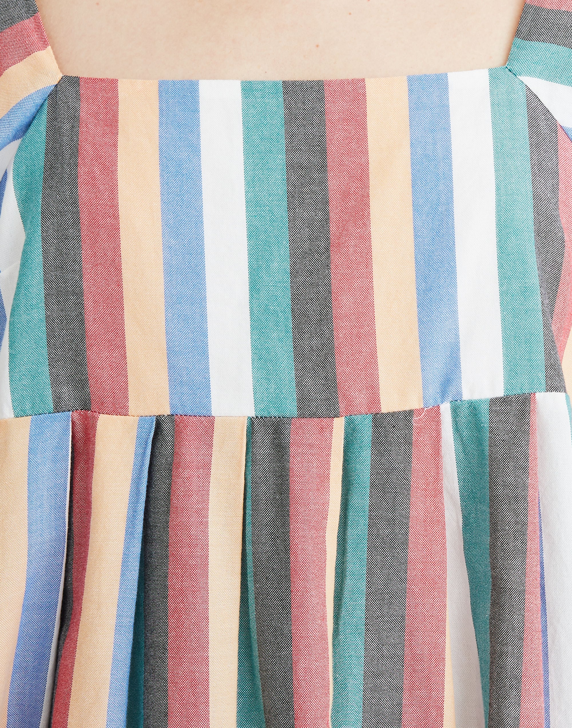 Square-Neck Mini Dress in Festival Stripe