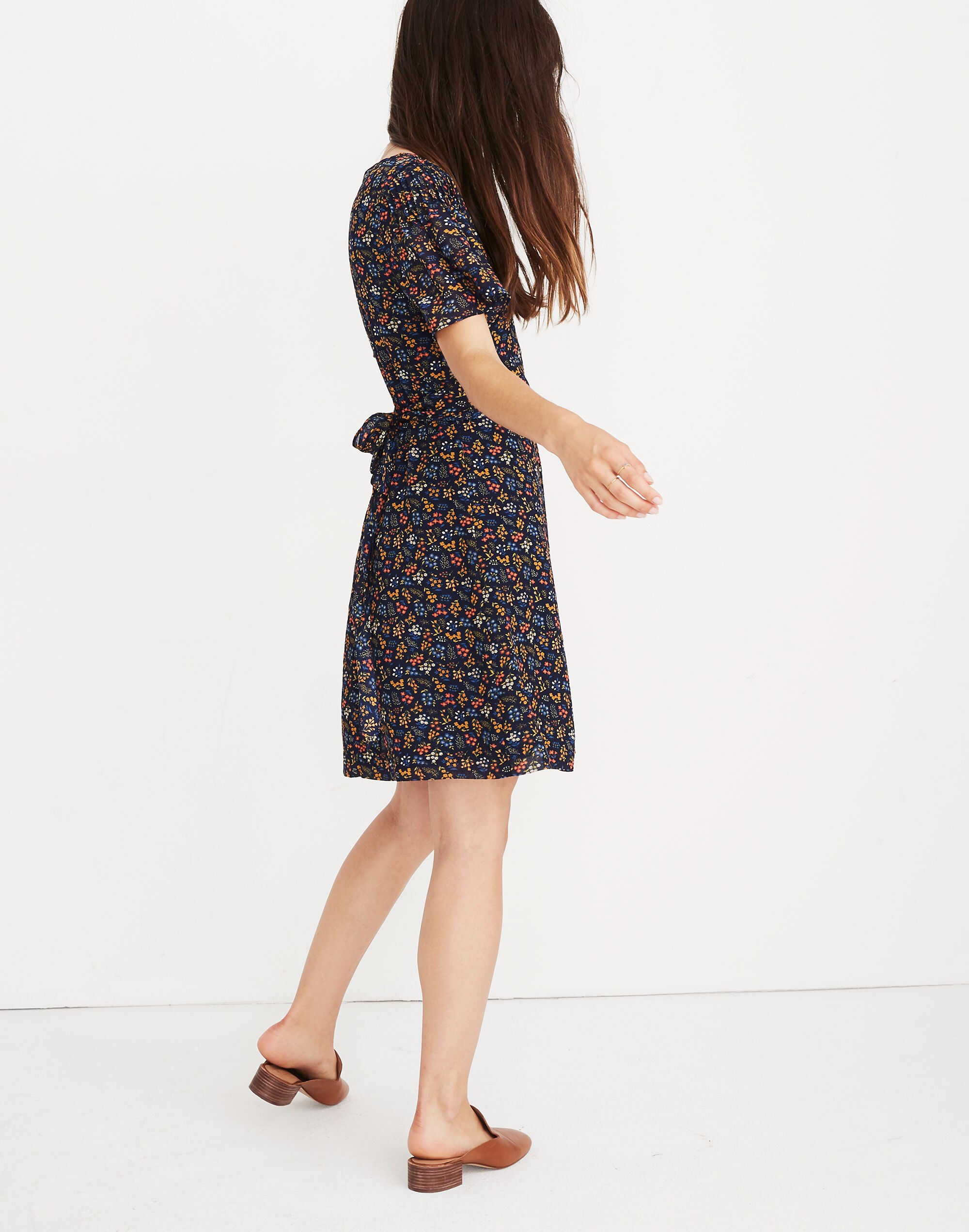 Cross-Front Mini Dress in Garden Party