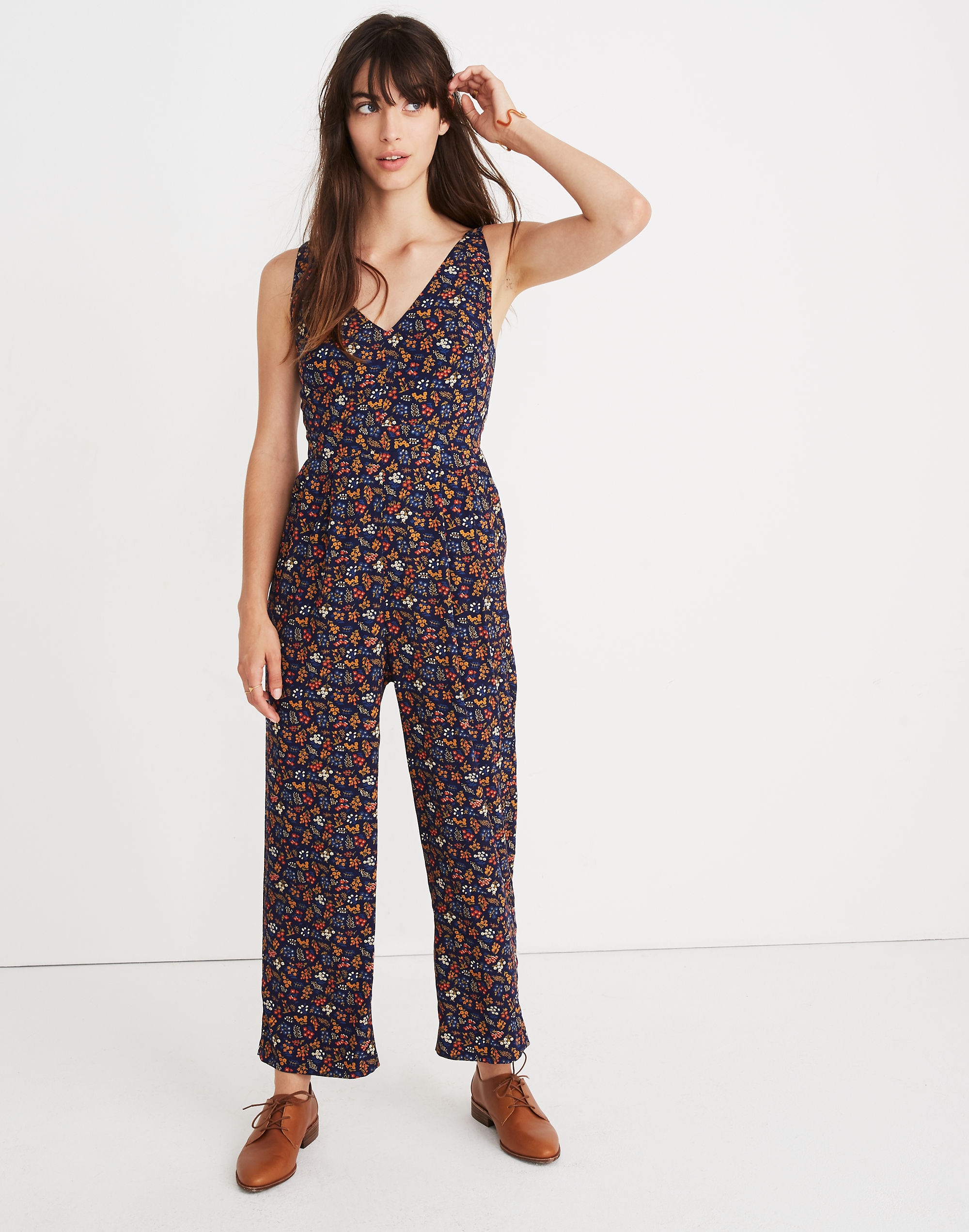 v-neck jumpsuit in garden party