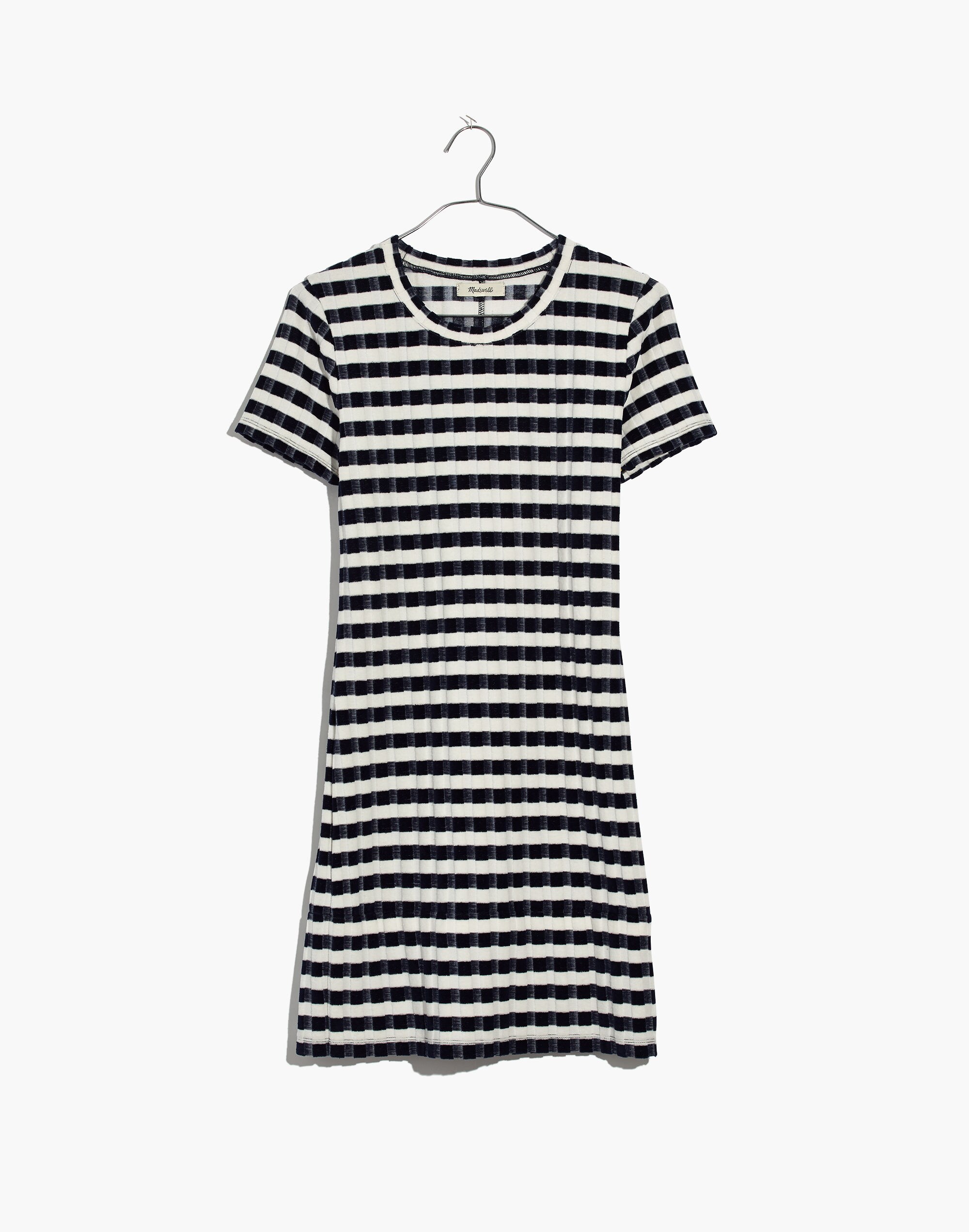 Velvet-Striped Tee Dress