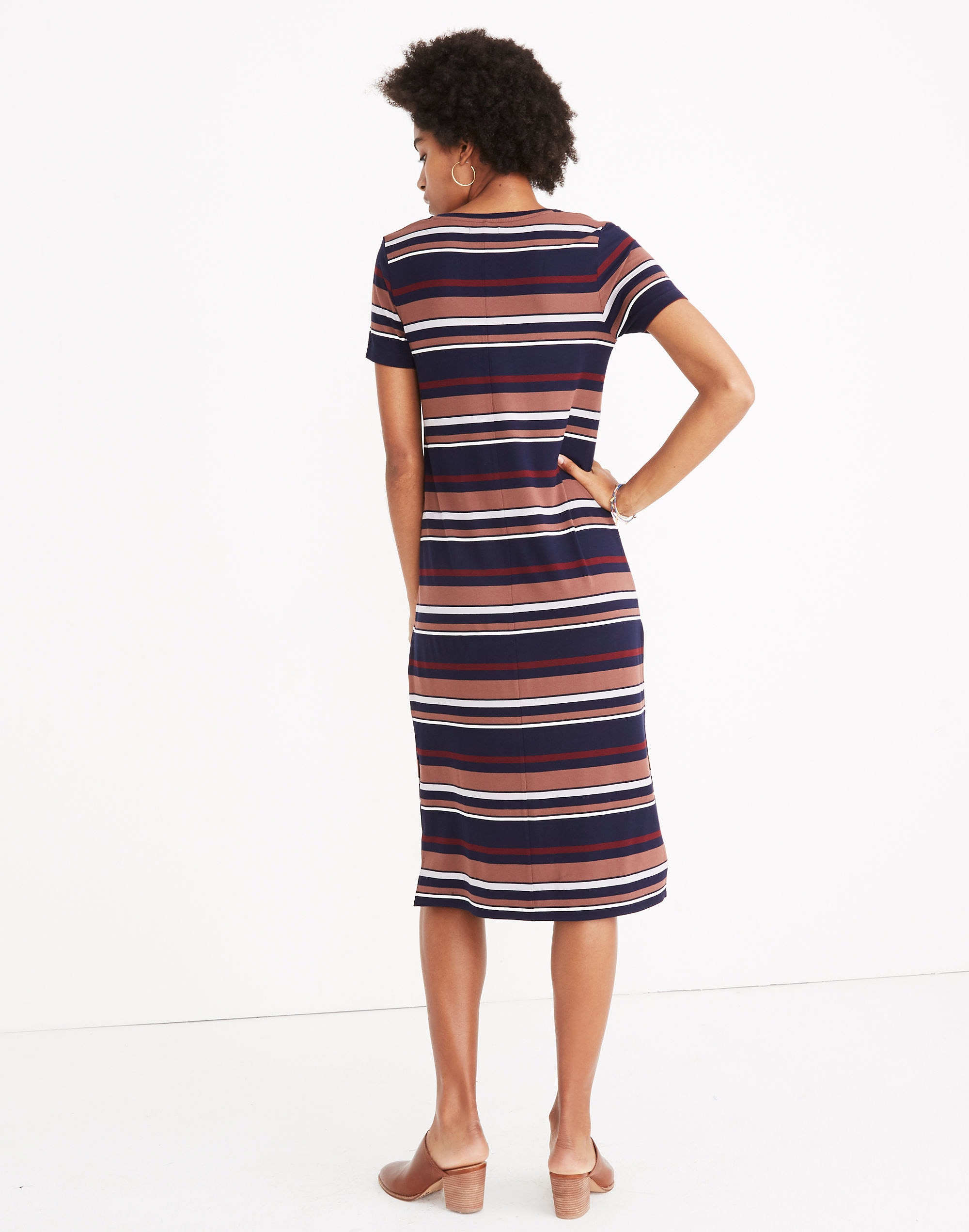 Striped U-Neck Tee Dress