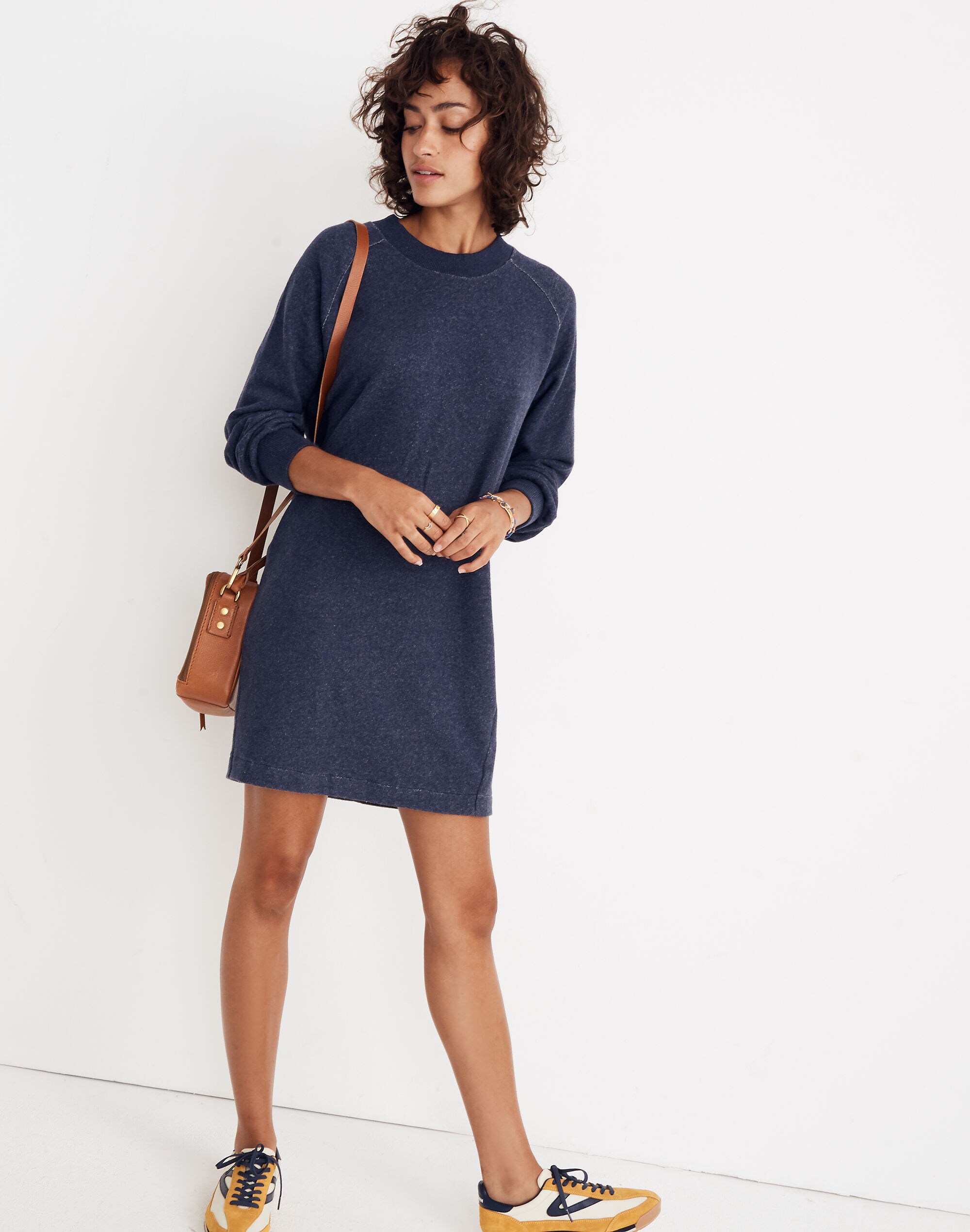 Bubble-Sleeve Sweatshirt Dress