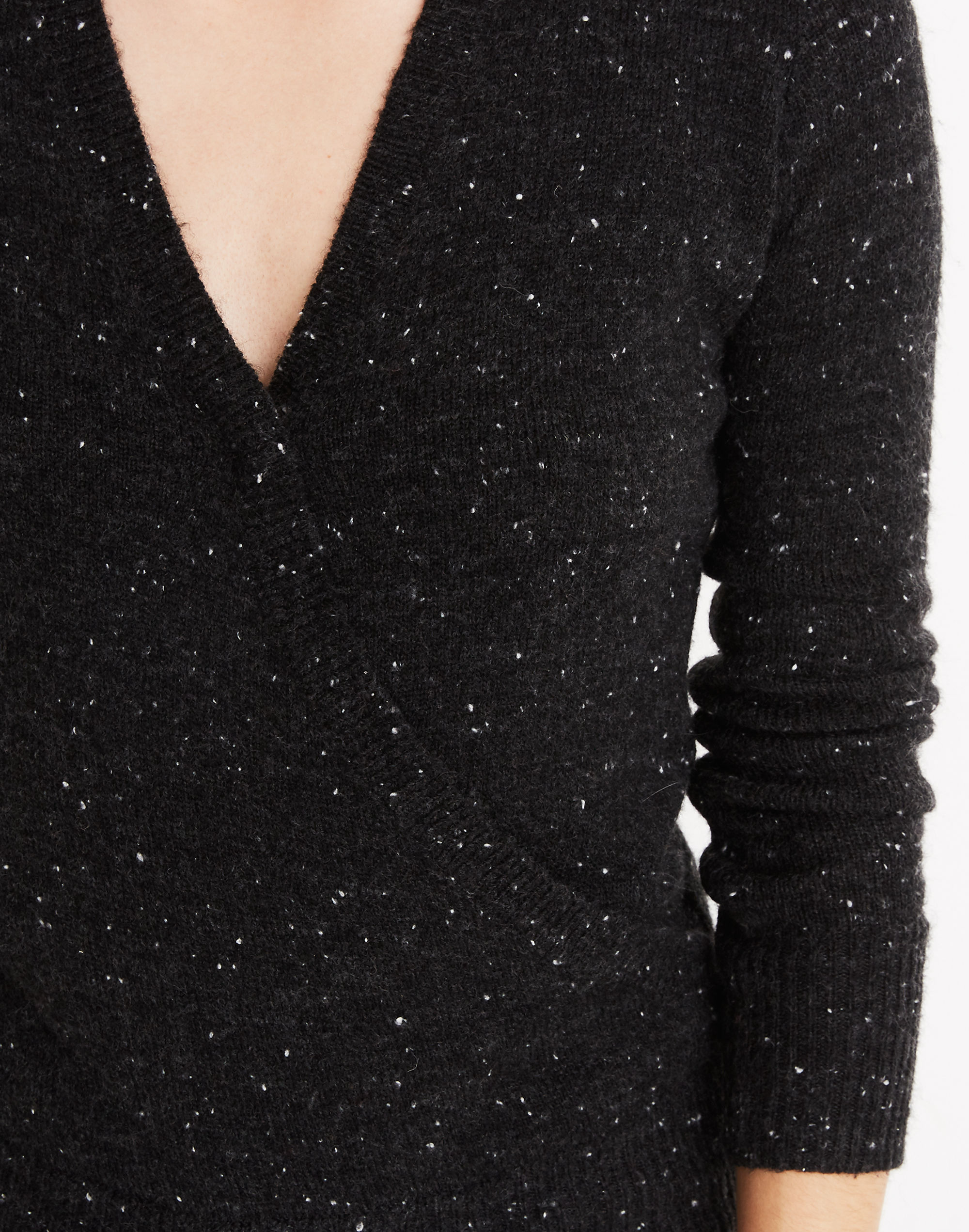 Donegal Wrap-Front Pullover Sweater in Coziest Yarn