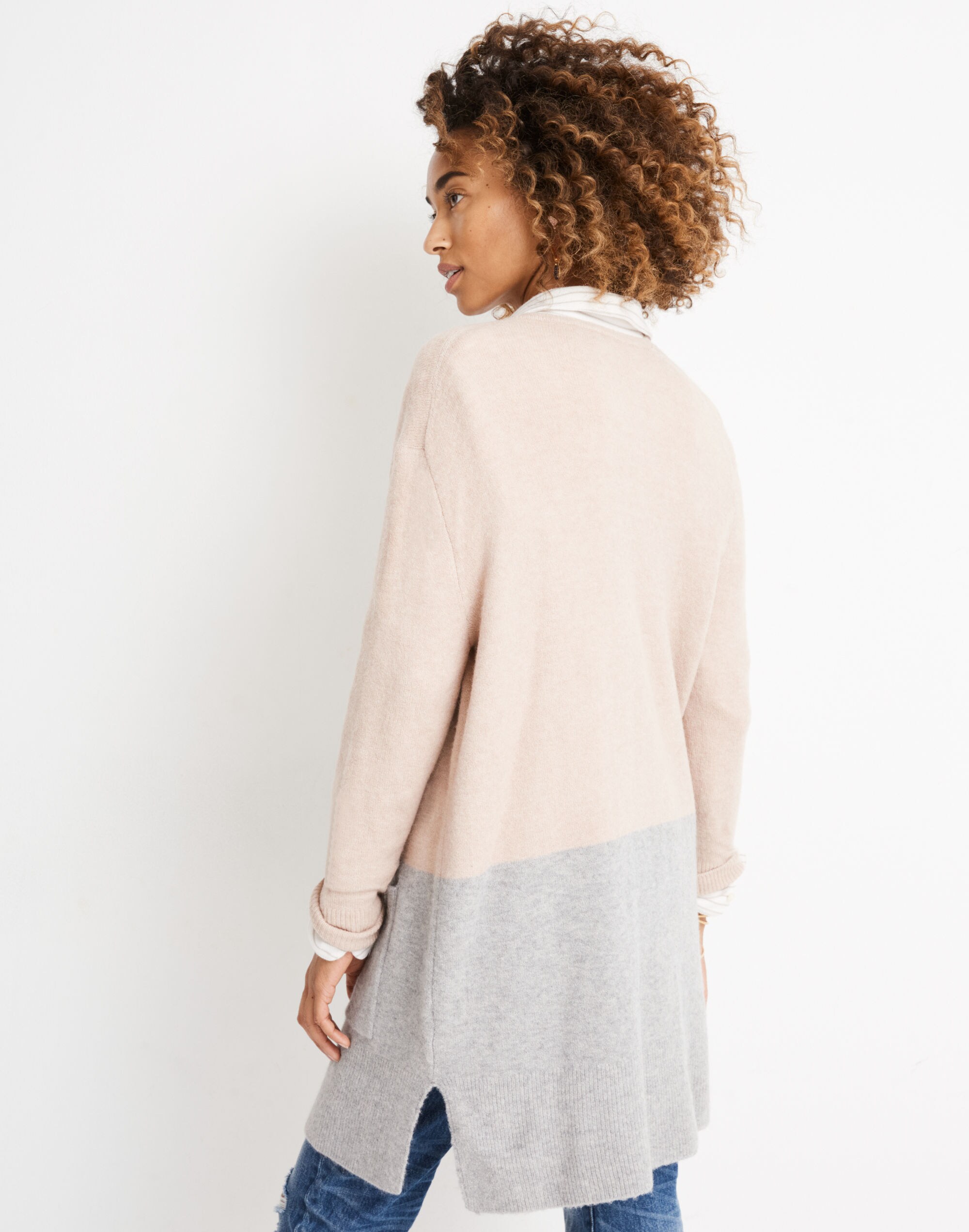 Kent Colorblock Cardigan Sweater in Coziest Yarn