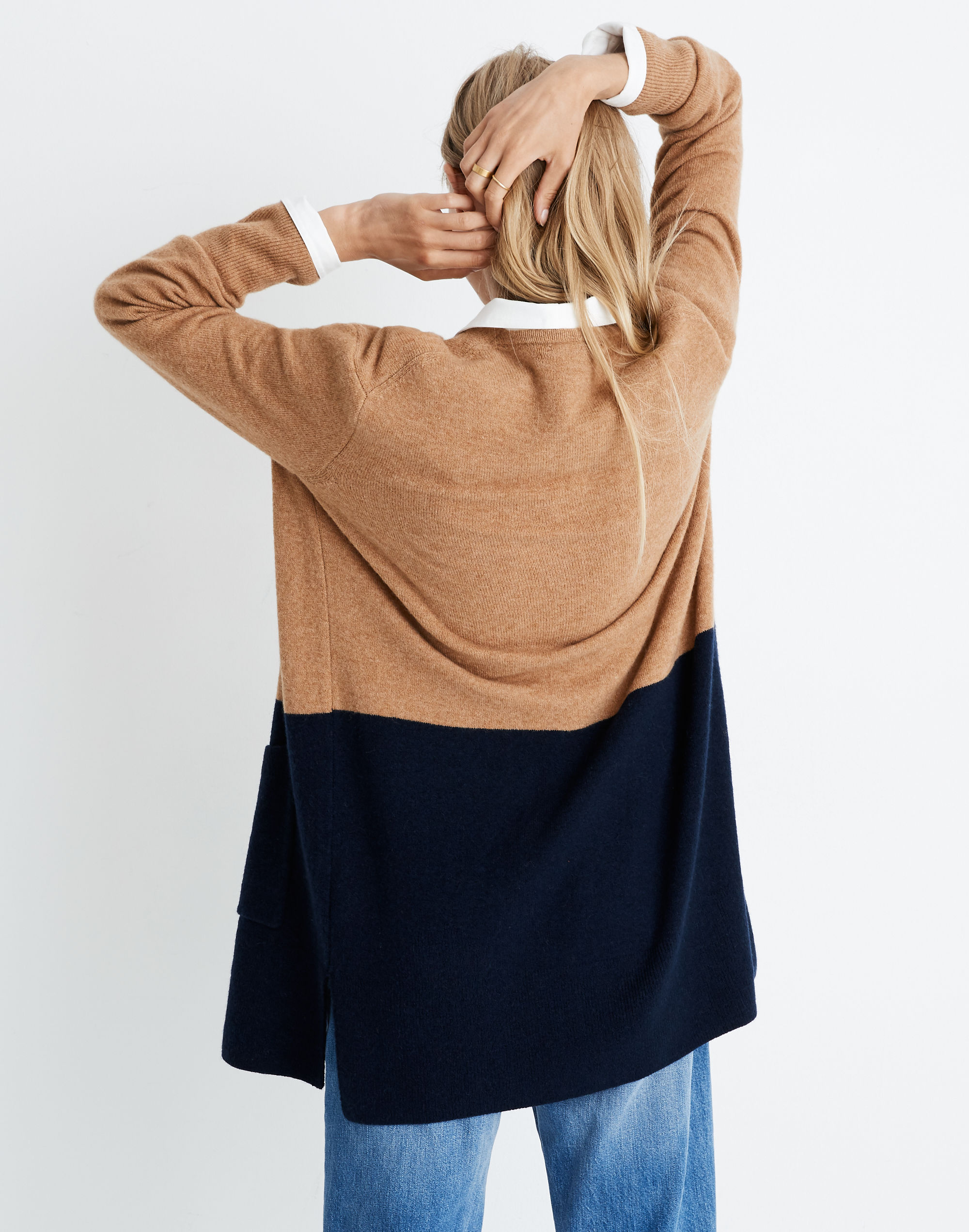 Kent Colorblock Cardigan Sweater in Coziest Yarn