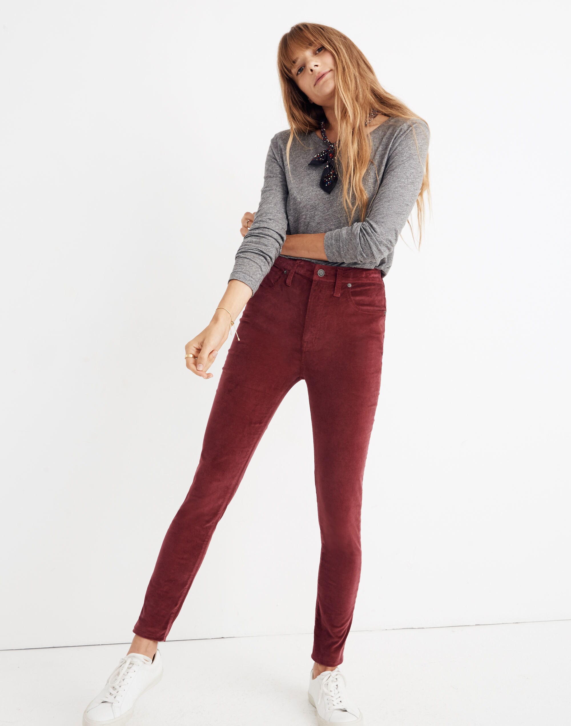 10" High-Rise Skinny Jeans: Stretch Velvet Edition