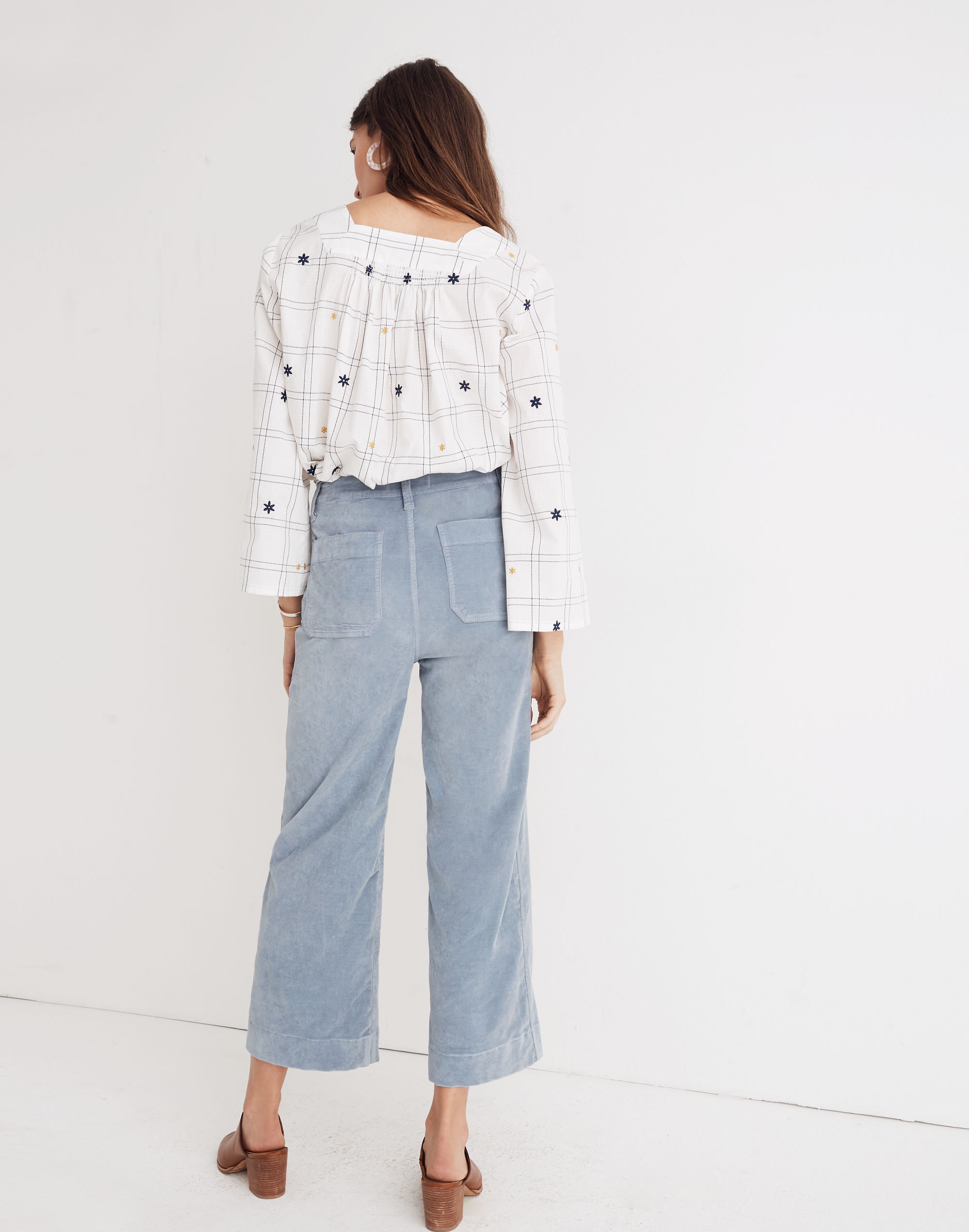 Emmett Wide-Leg Crop Pants in Velveteen