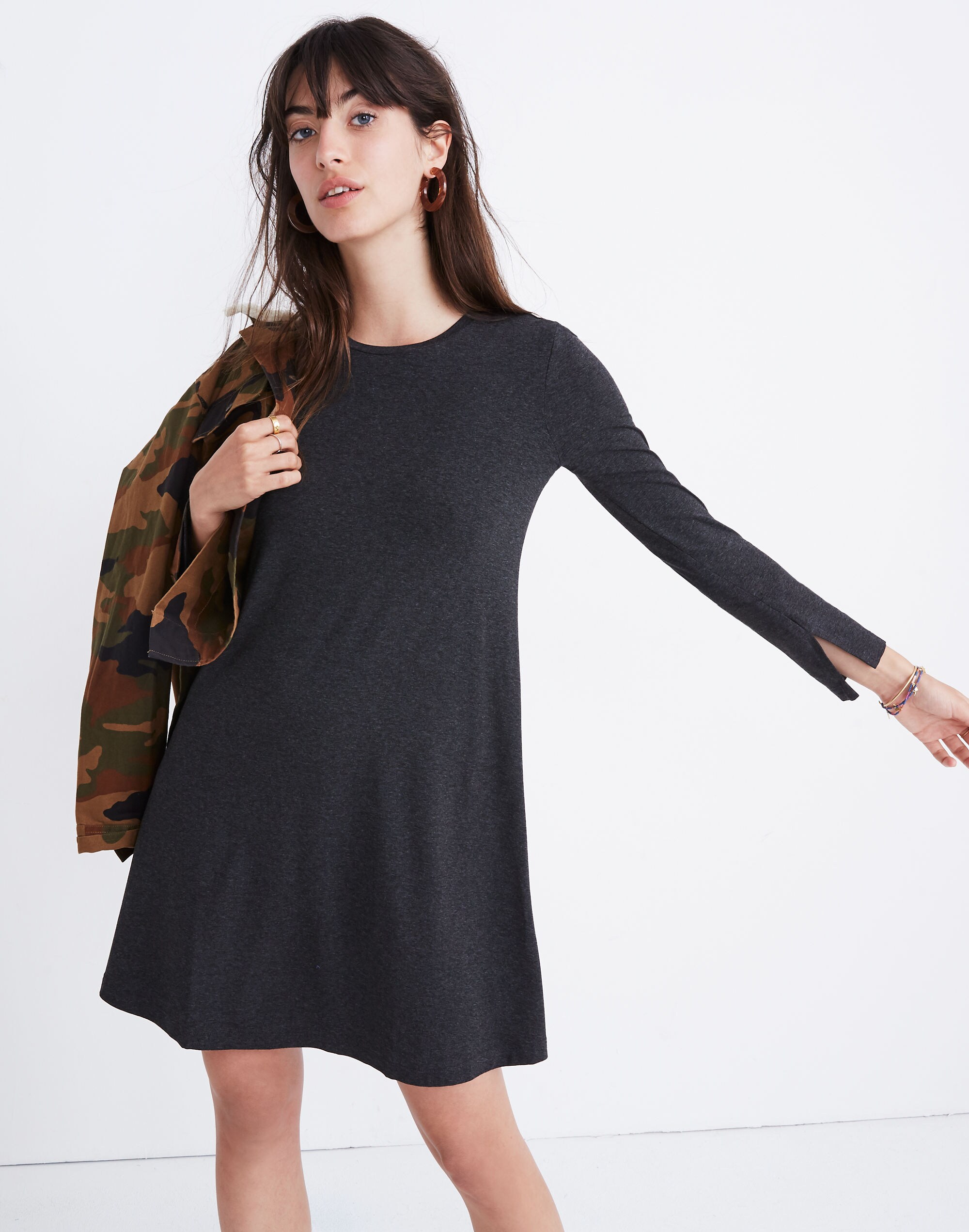 Long-Sleeve Swingy Tee Dress
