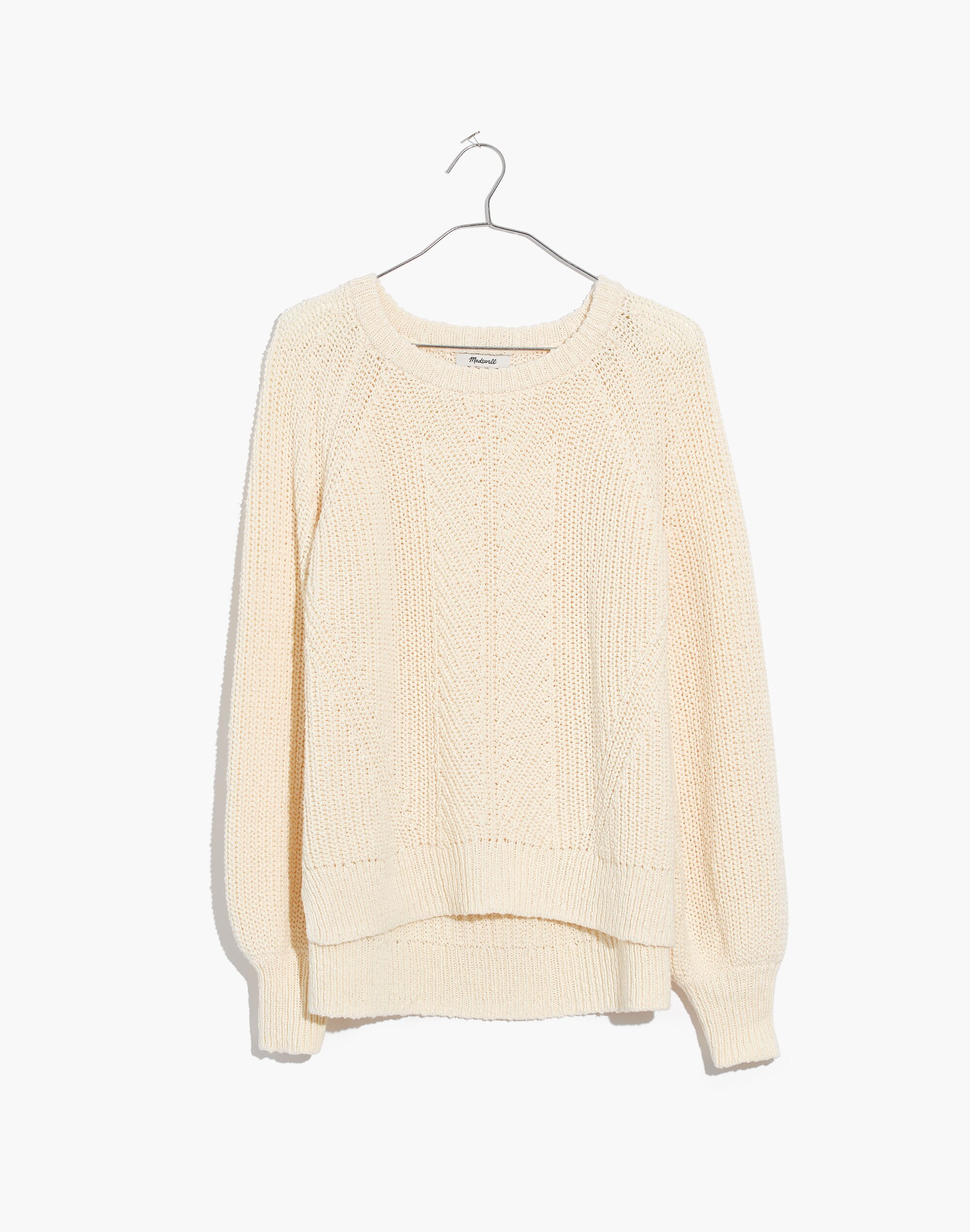Balloon-Sleeve Pullover Sweater