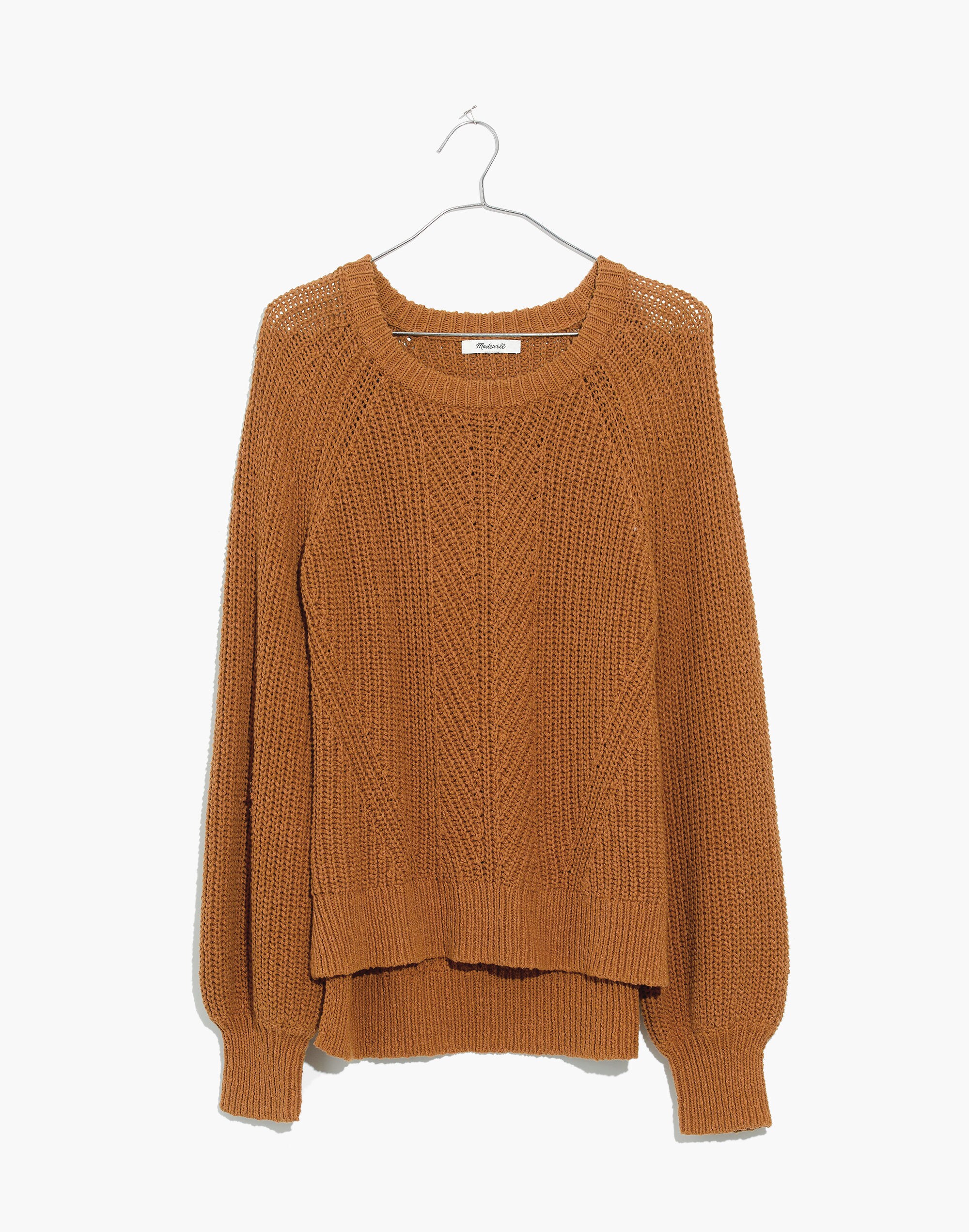 Balloon-Sleeve Pullover Sweater