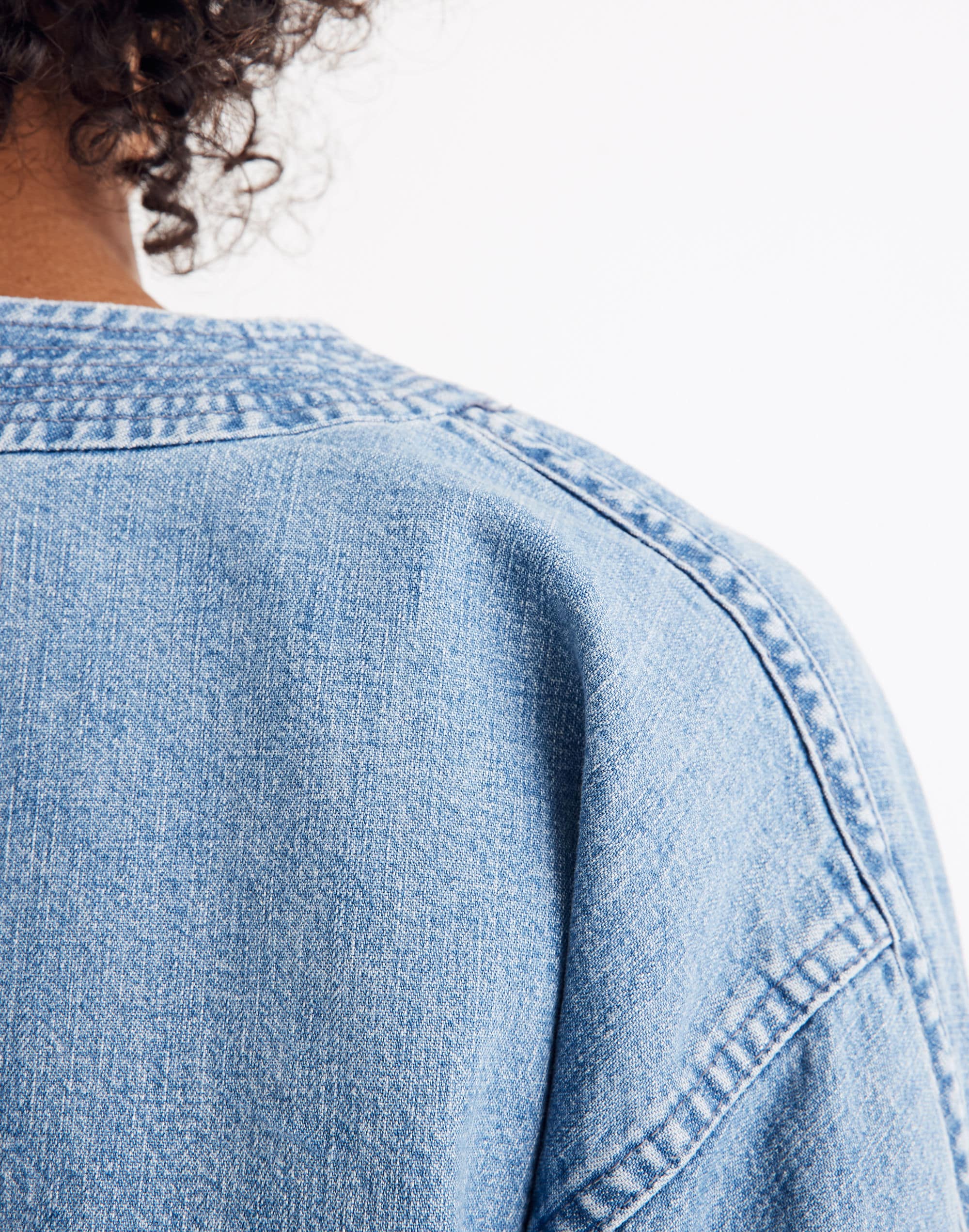 Denim Tie-Front Chore Jacket