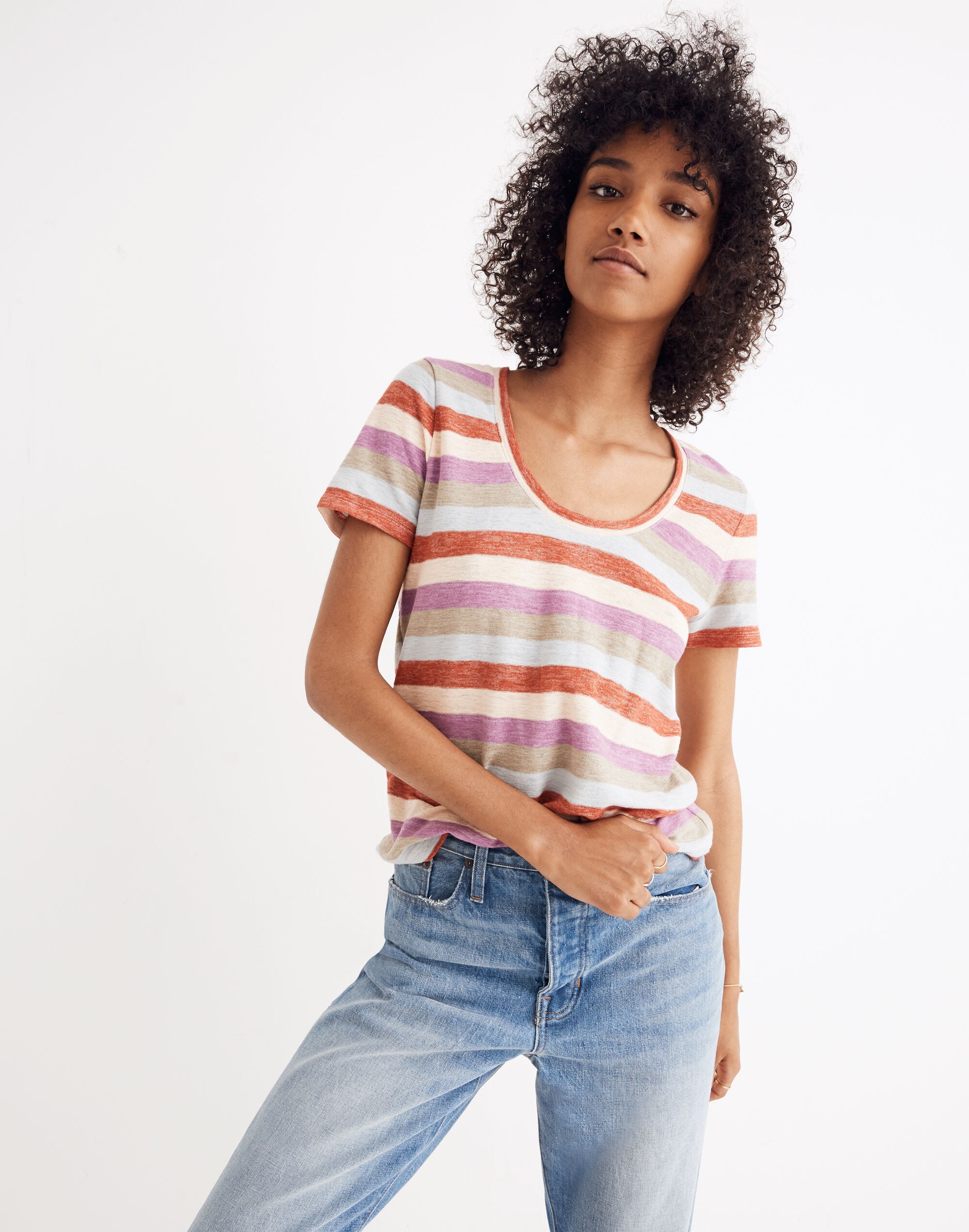 Alto Scoop Tee in Granda Stripe