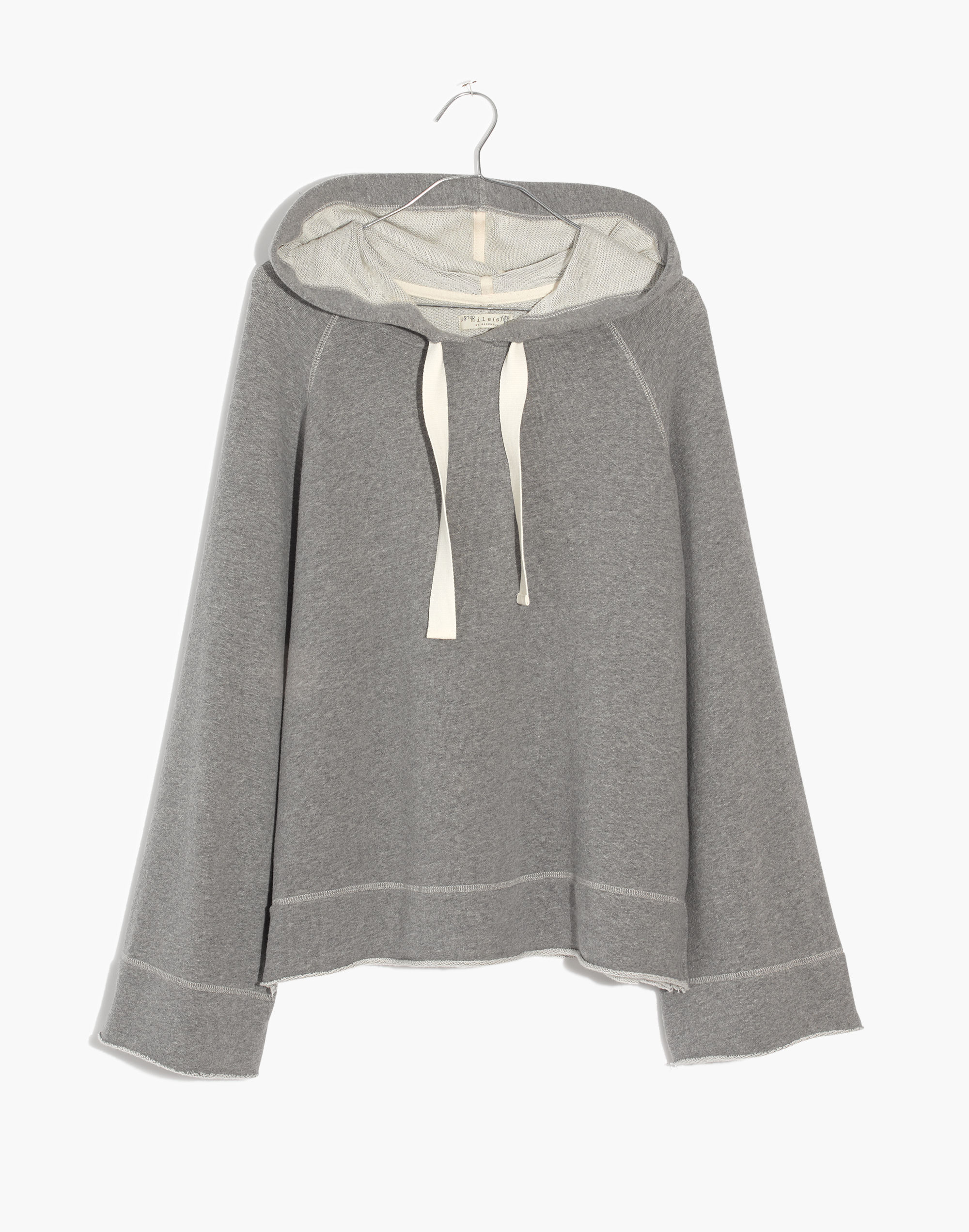 Raw-Edge Oversized Hoodie Sweatshirt