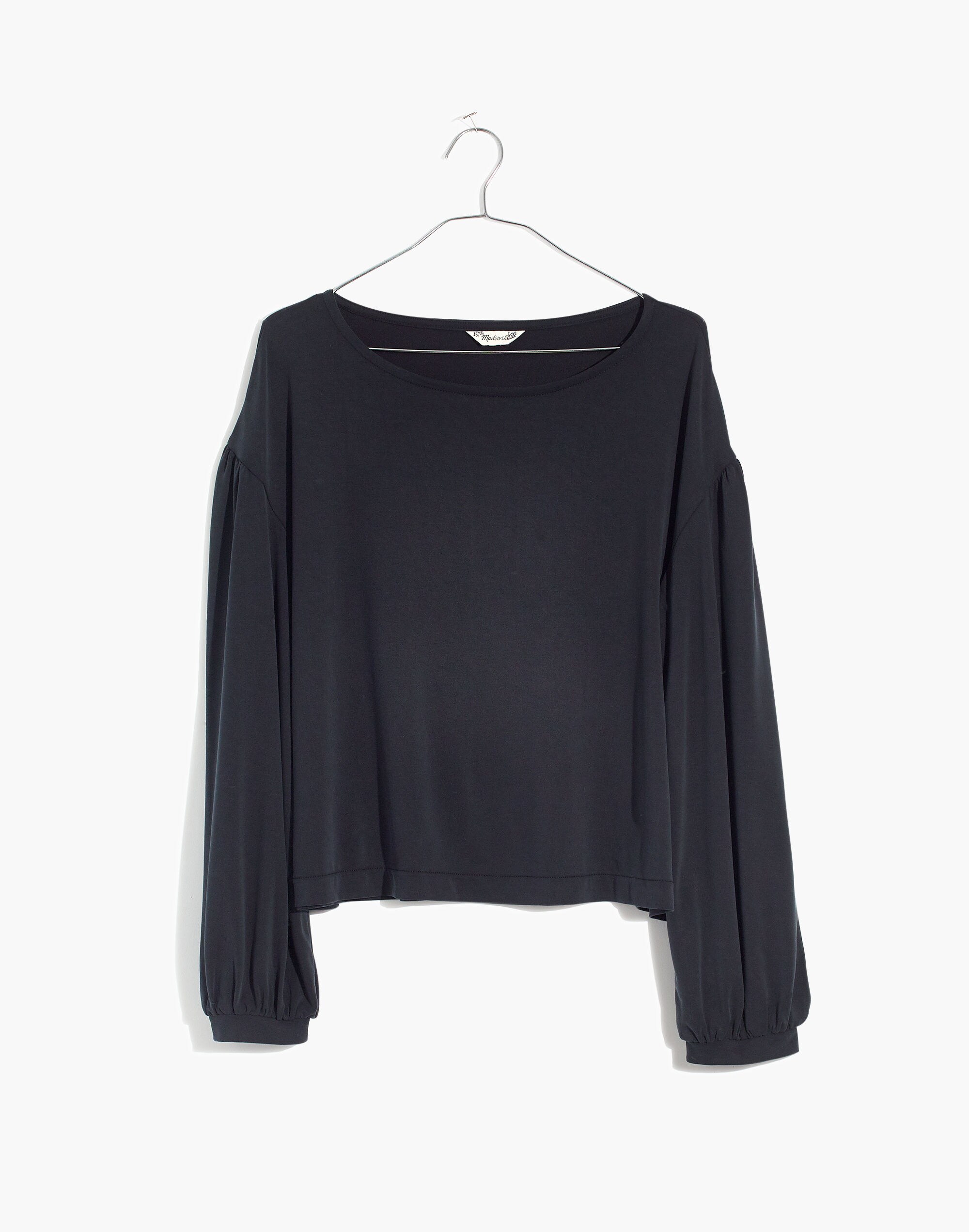 Sandwashed Gathered-Sleeve Top