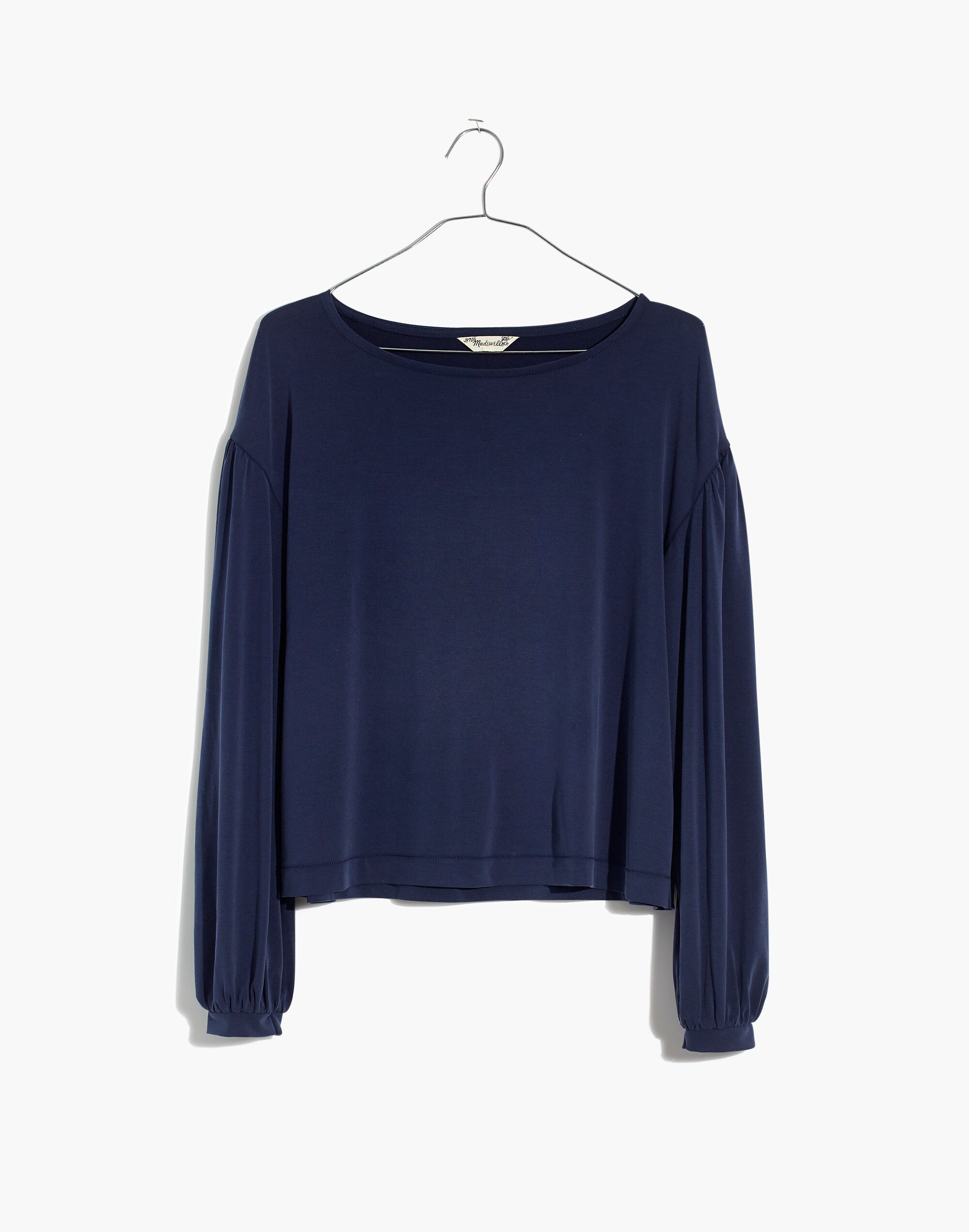 Sandwashed Gathered-Sleeve Top