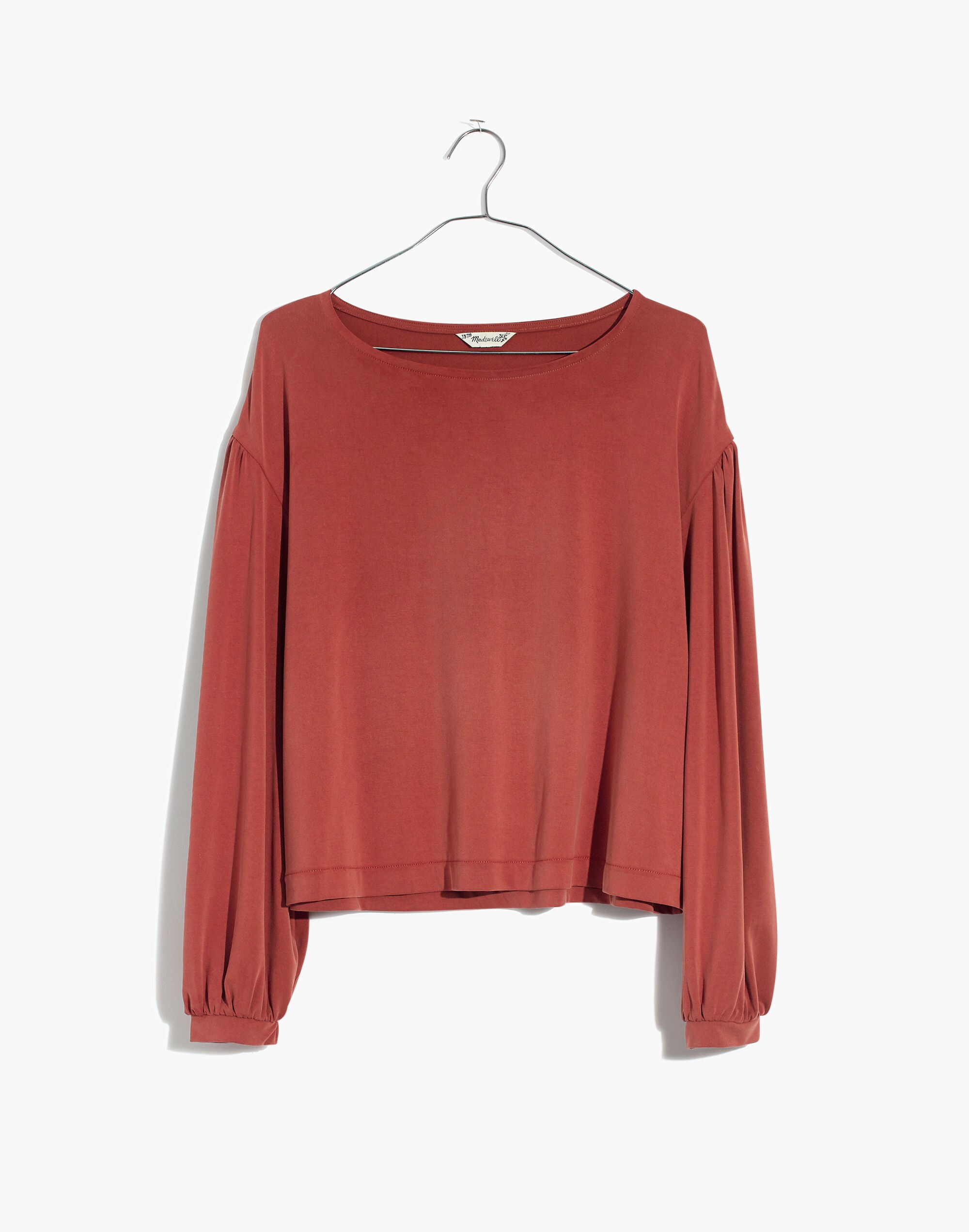 Sandwashed Gathered-Sleeve Top