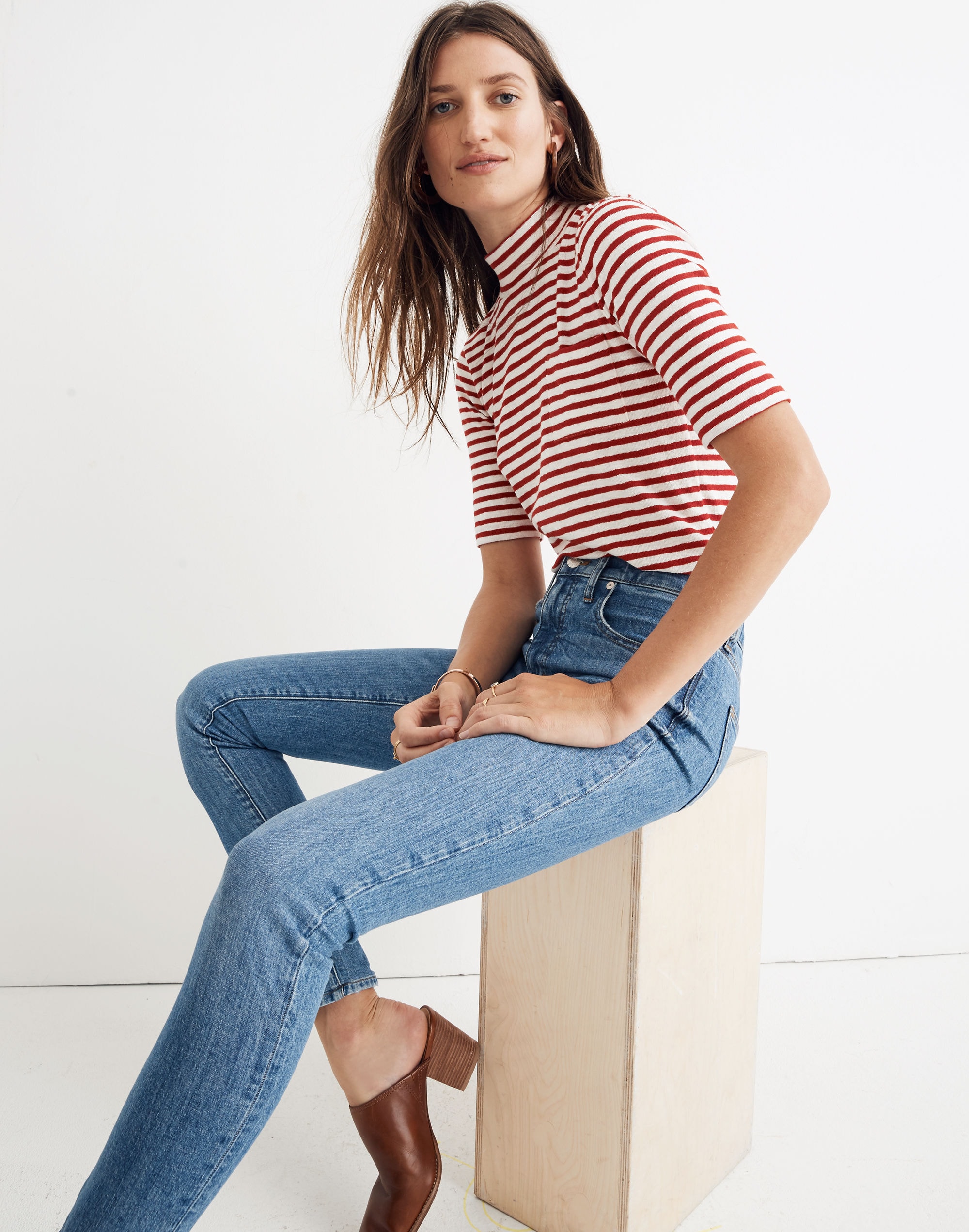9 mid-rise skinny jeans in comfort stretch: eco edition