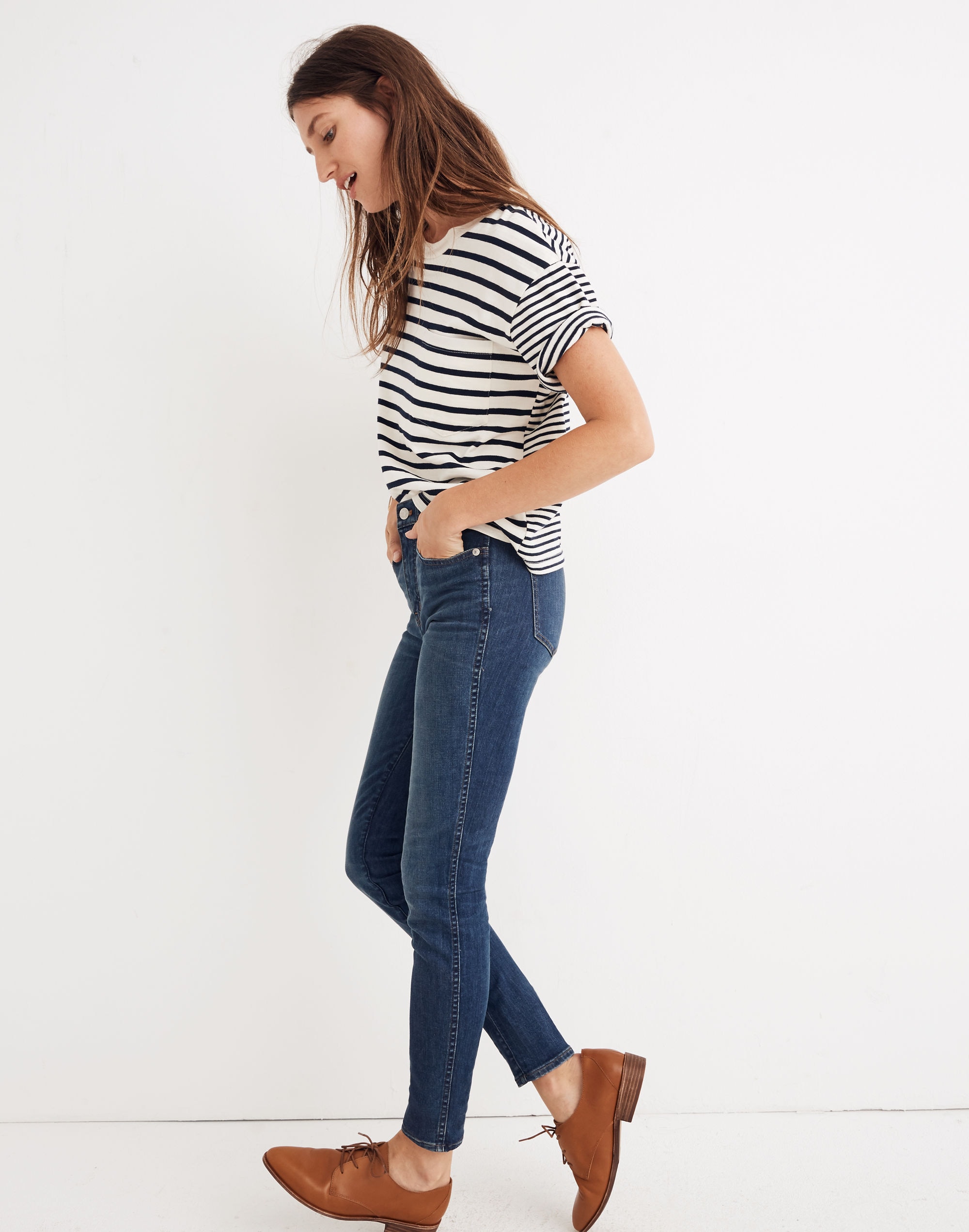 10" High-Rise Skinny Jeans in Elinor Wash: Eco Edition