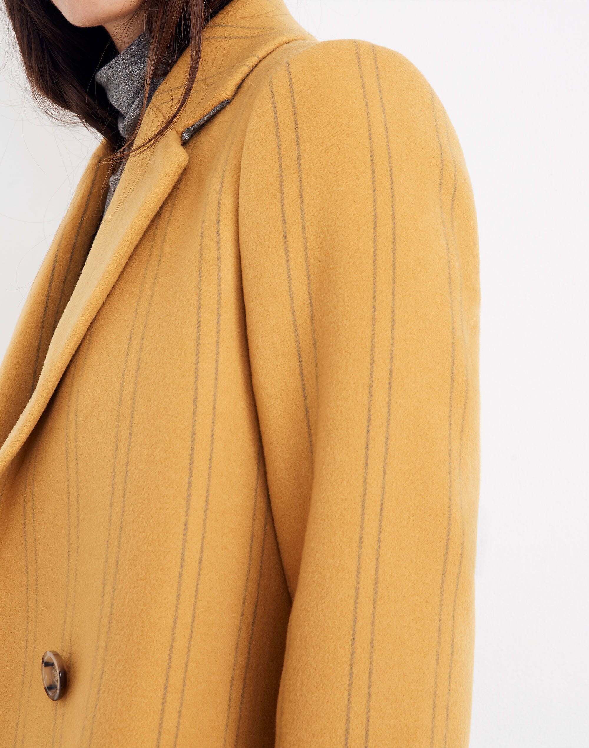 Hollis Double-Breasted Coat in Stripe