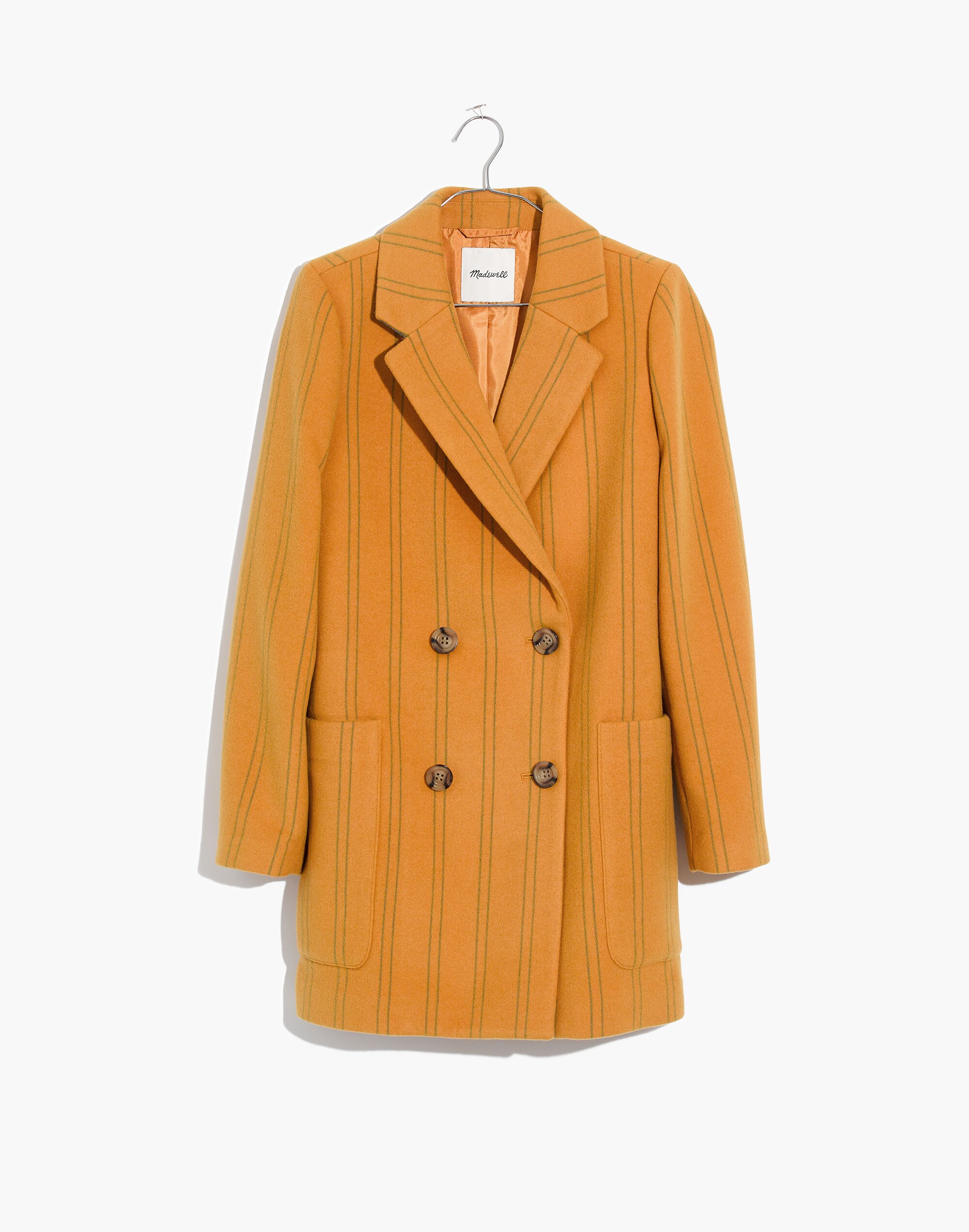 Hollis Double-Breasted Coat in Stripe