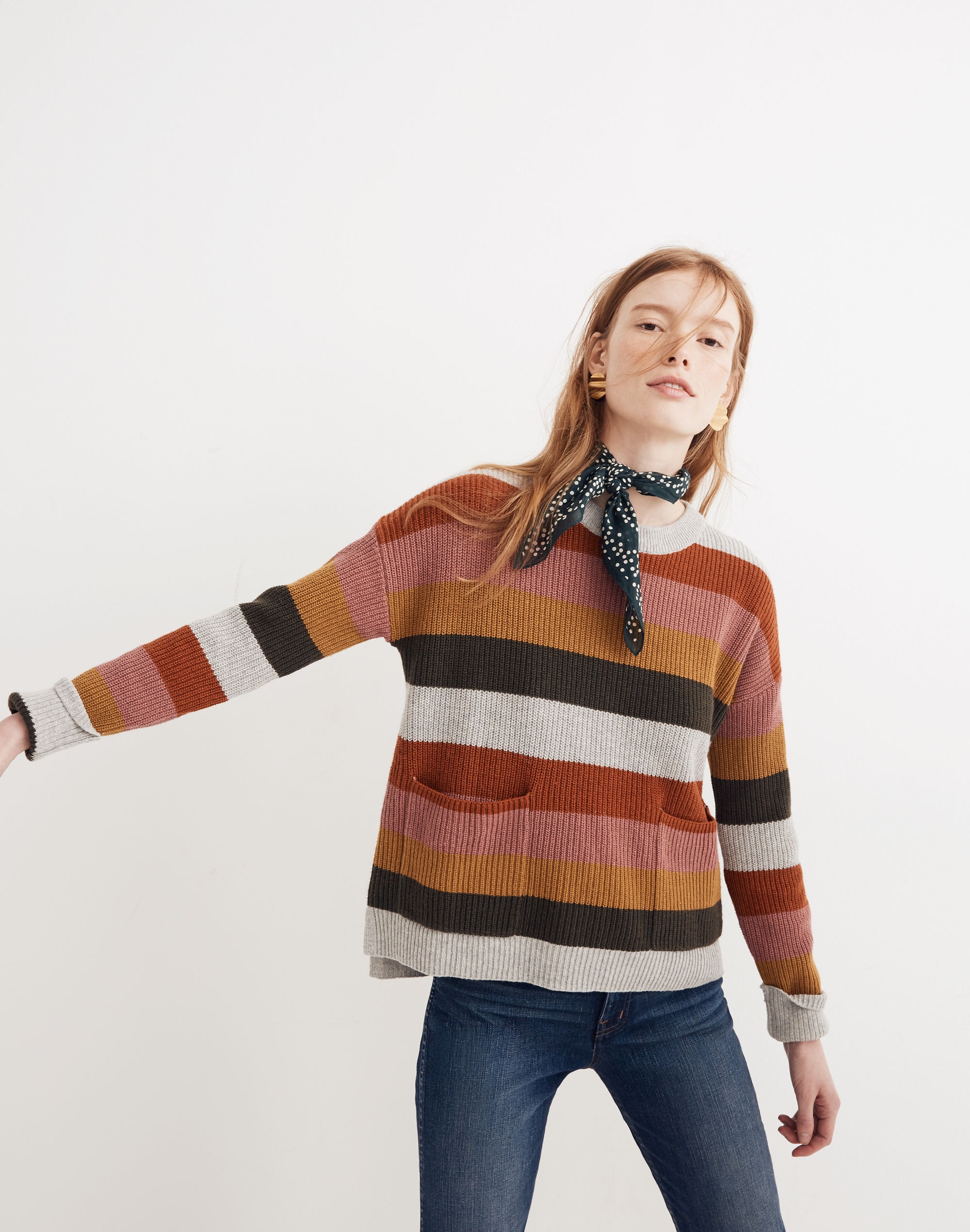 Patch Pocket Pullover Sweater in Walton Stripe