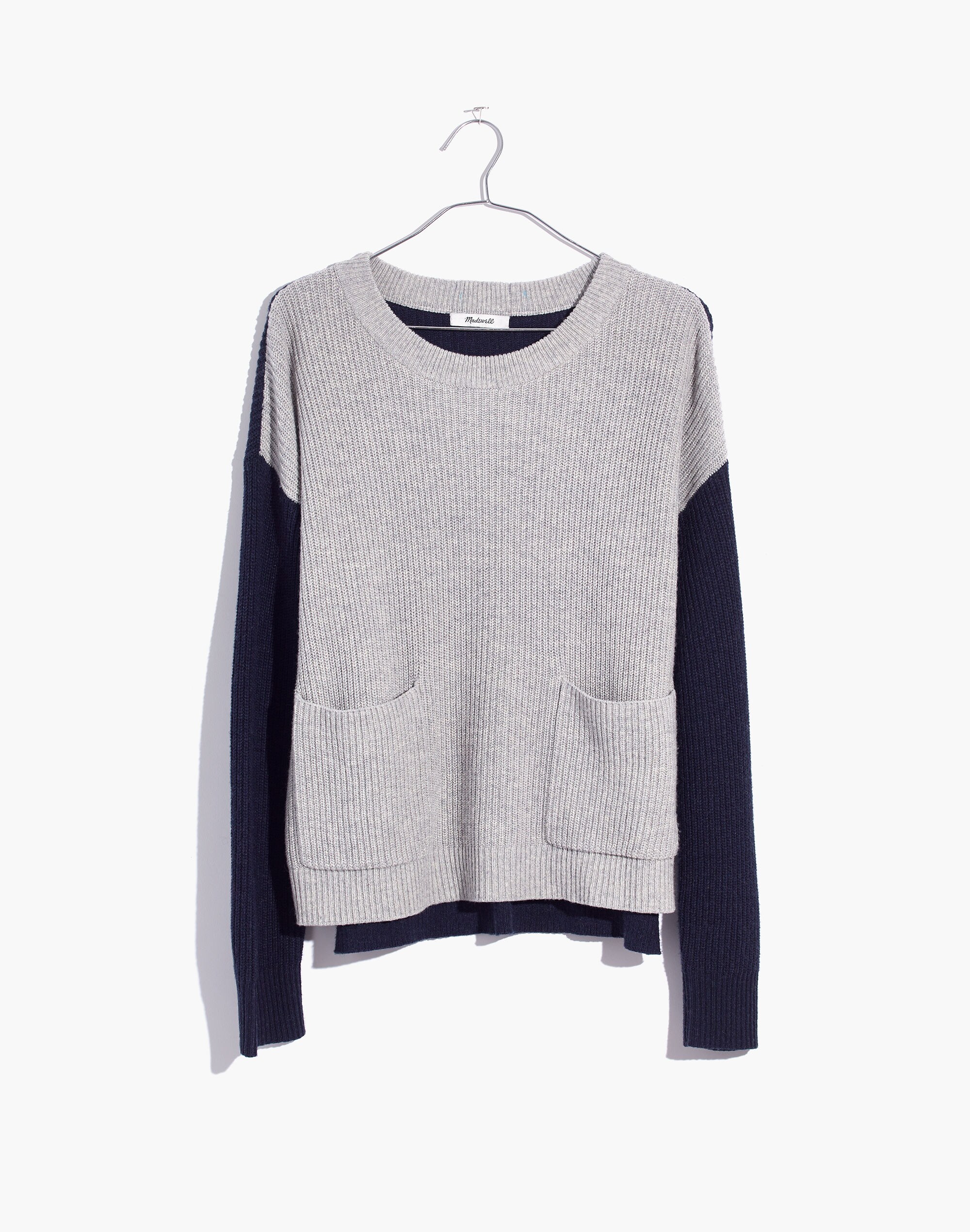 Patch Pocket Pullover Sweater in Colorblock
