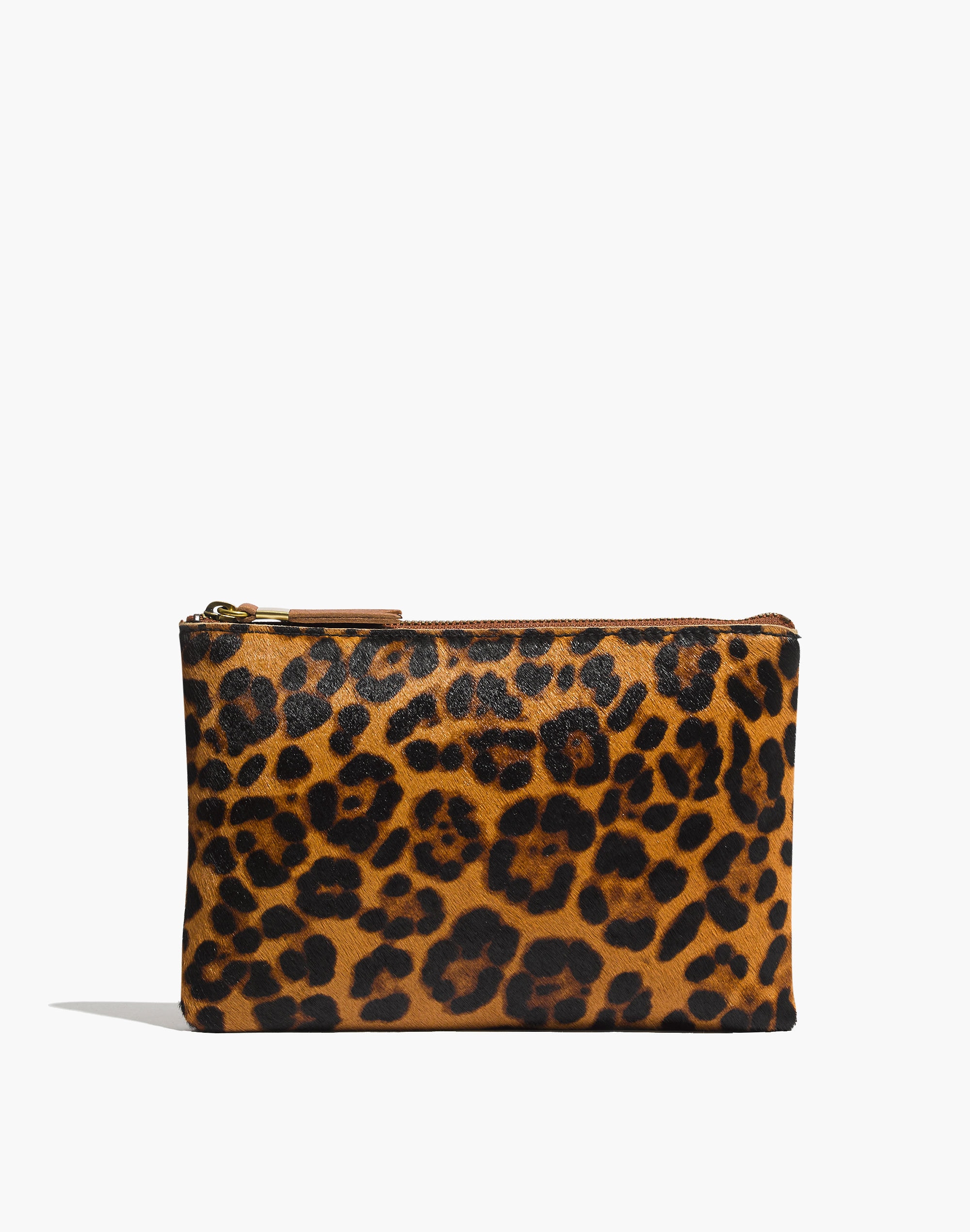 The Leather Pouch Clutch in Printed Calf Hair