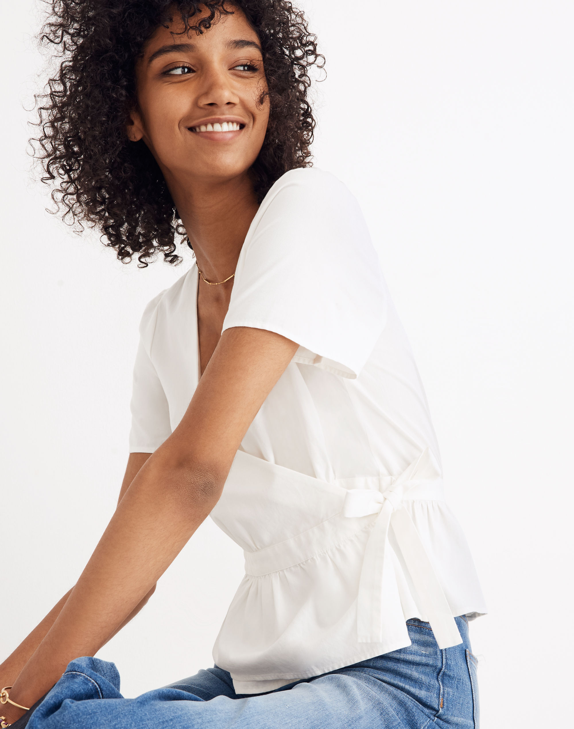 ruffle-hem wrap top
