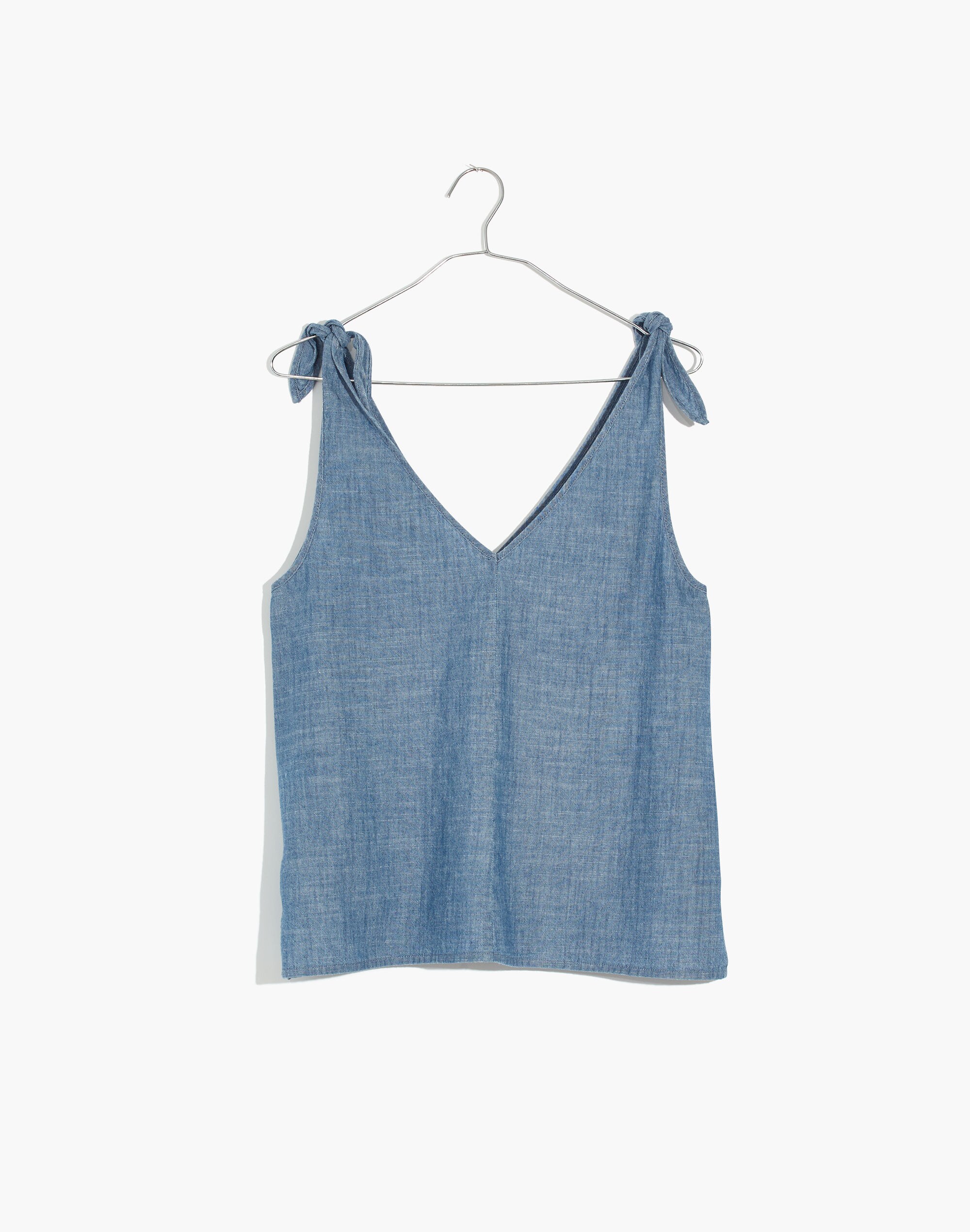 Chambray Tie-Strap Top
