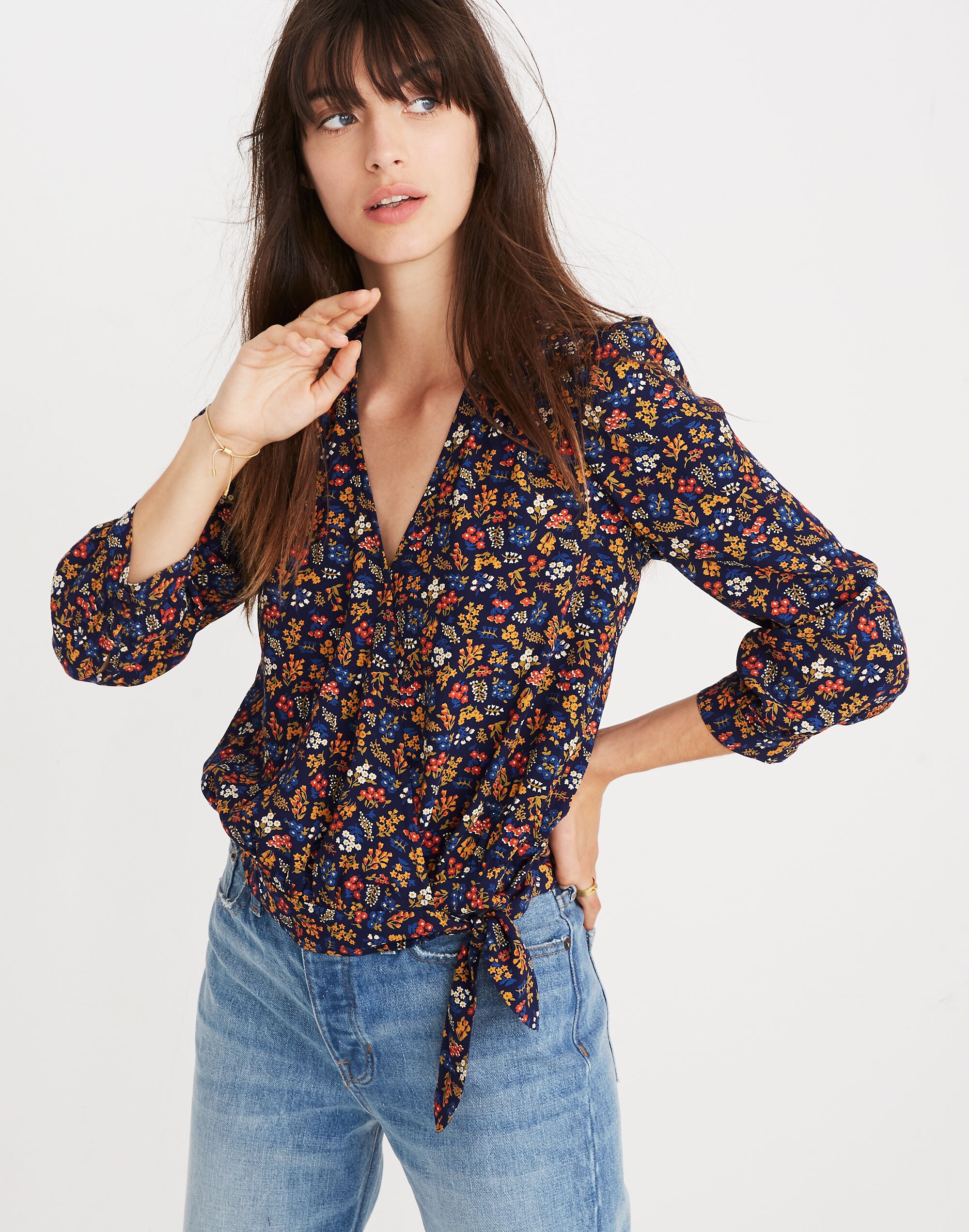 Wrap Top in Garden Party